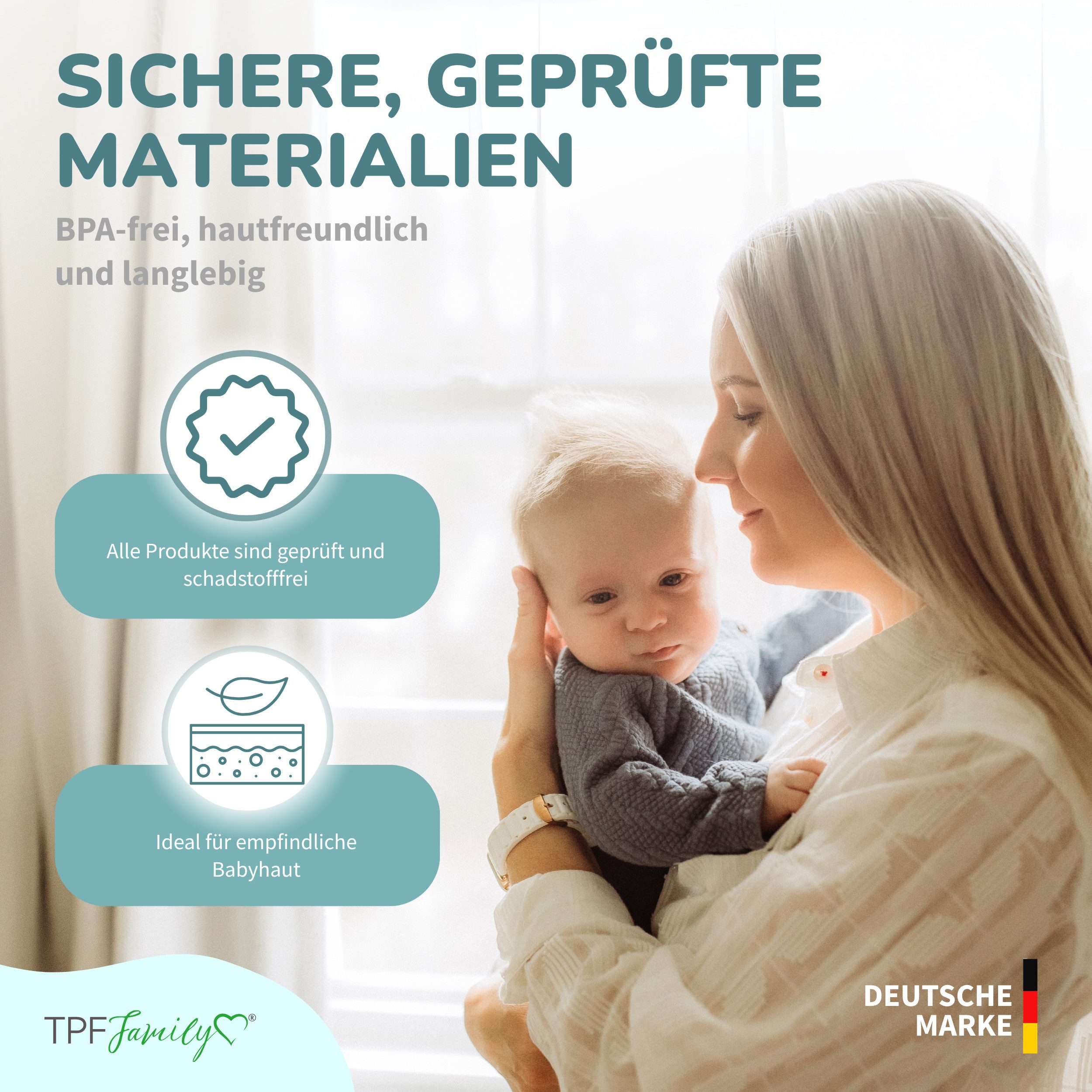 TPFFamily Babypflege-Set Neugeborene inkl. aller Pflegeartikel, 10 tlg., 10-tlg. Erstausstattung fürs Baby - Schönes Geschenkset zur Geburt