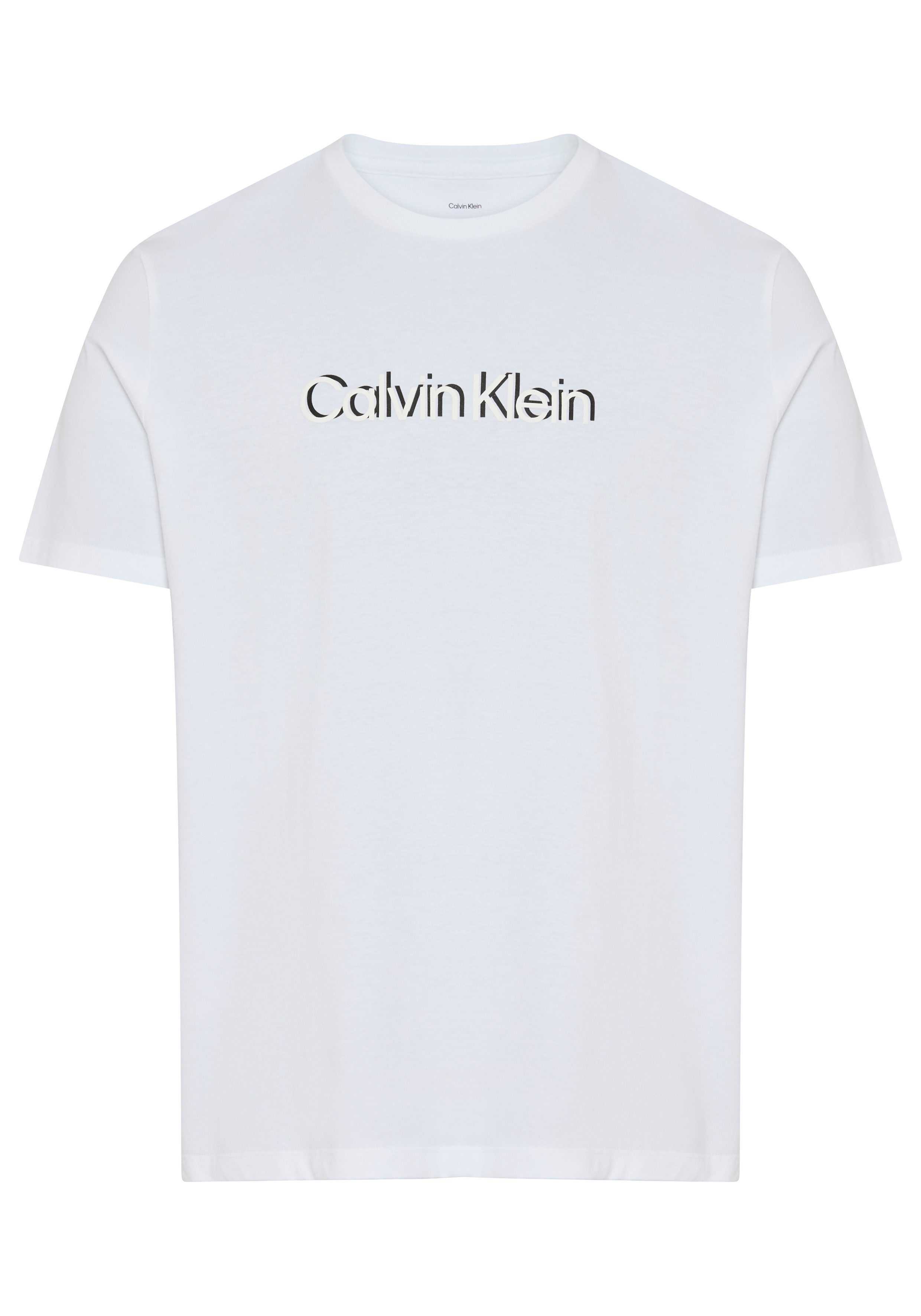 Calvin Klein T-Shirt Logoschriftzug, Rundhalsausschnitt, Regular Fit, reine Baumwolle
