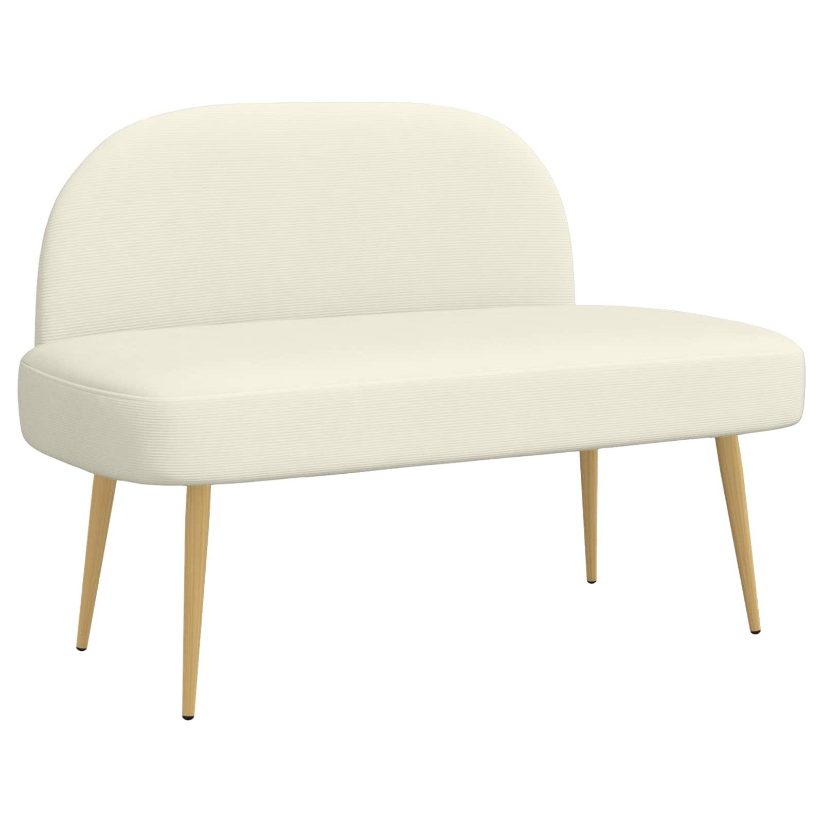 vidaXL Gepolsterte Bank mit Rückenlehne Creme 110 x 60 x 76 cm (1-St)