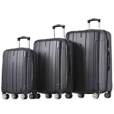 LBF Trolleyset Hartschalen-Handgepäck Koffer 3-teiliges Set M/L/XL, 4 Rollen, (Set, 3 tlg), mit TSA-Schloss und Universalrad, Erweiterbar Seitengriff