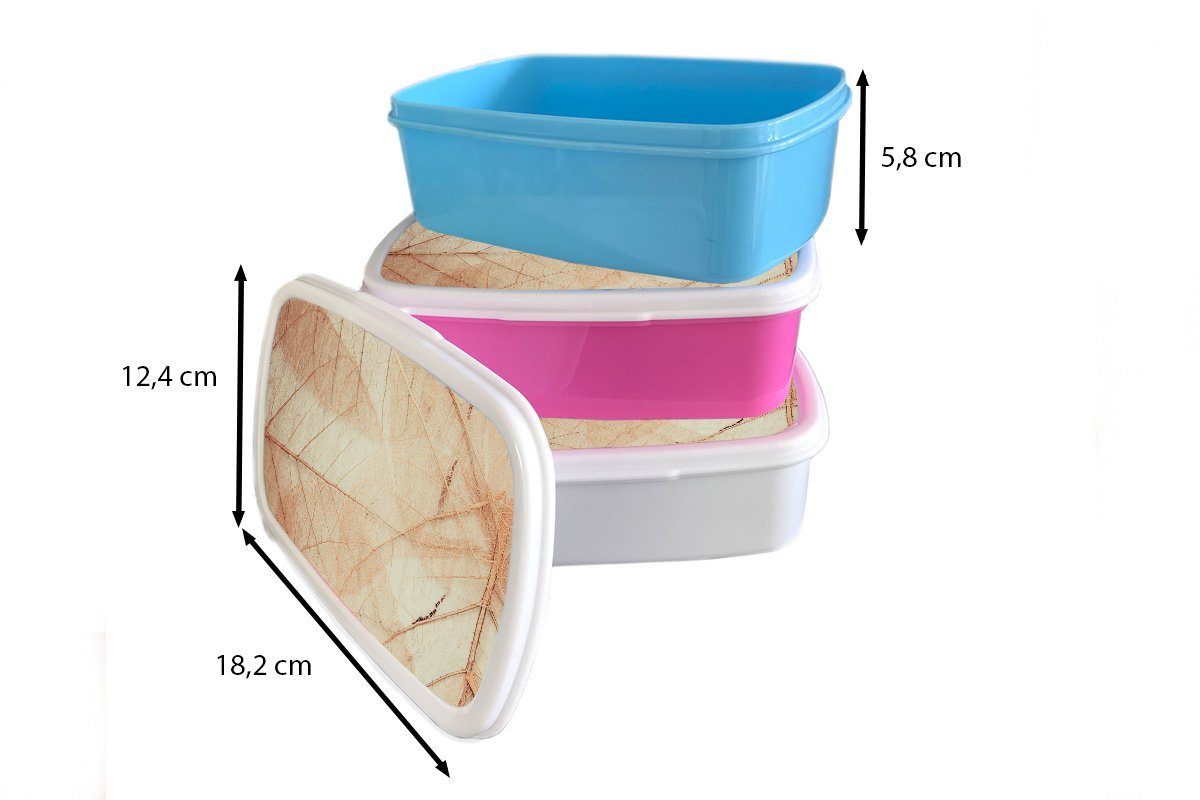 Brotbox - Brotdose Rosa für (2-tlg), MuchoWow Lunchbox Blätter Snackbox, Kinder, - Kunststoff, Erwachsene, Mädchen, Textur, Kunststoff