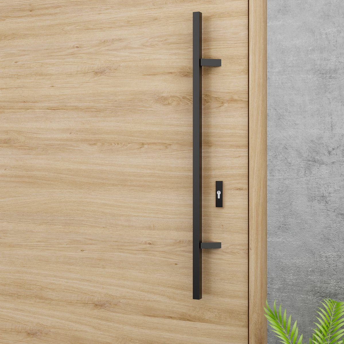 MS Beschläge Türbeschlag Edelstahl Stoßgriff Haustürgriff Schwarz Türgriff günstig online kaufen