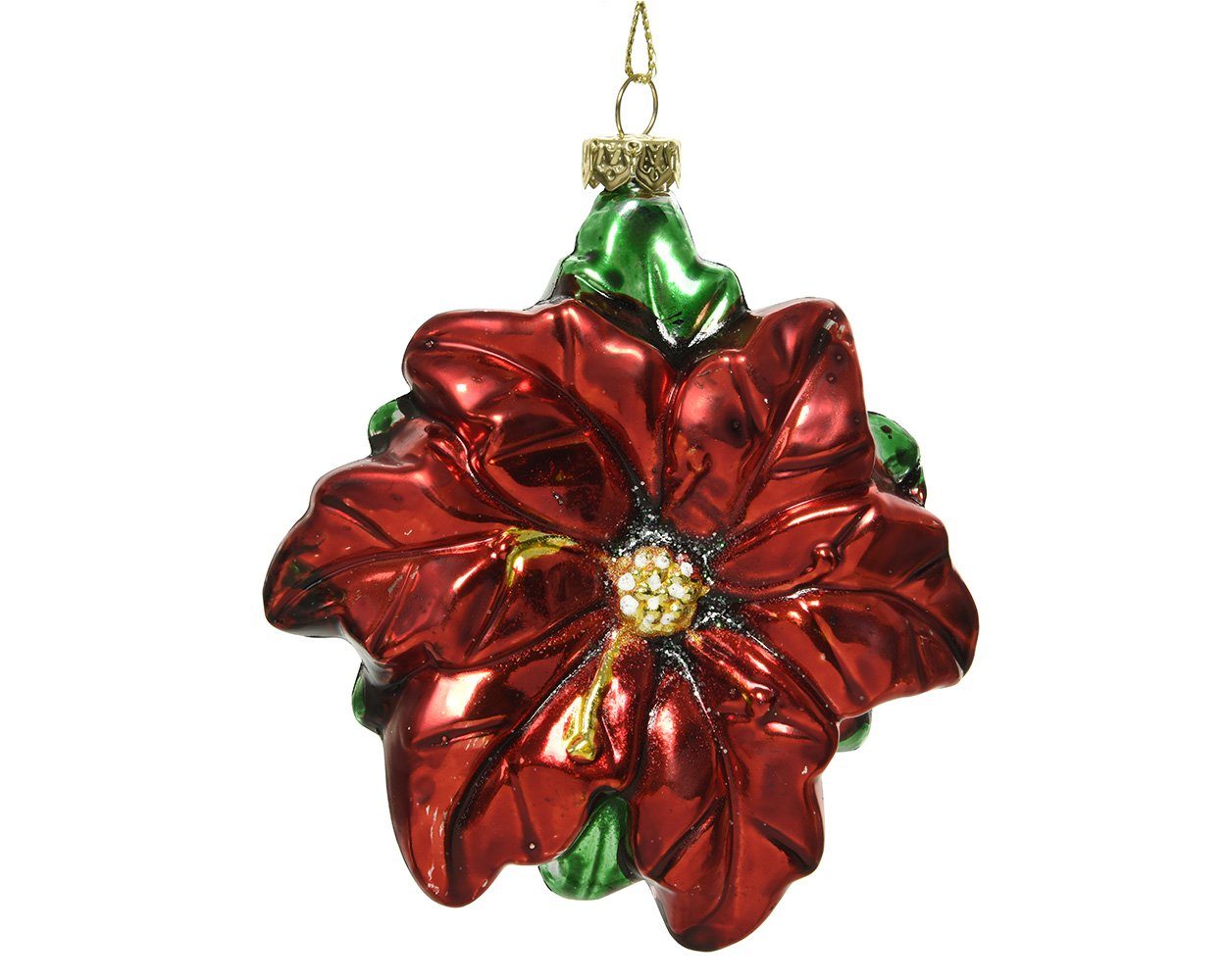 Decoris season decorations Christbaumschmuck, Christbaumschmuck Kunststoff Weihnachtsstern Blume 11cm rot | Dekohänger