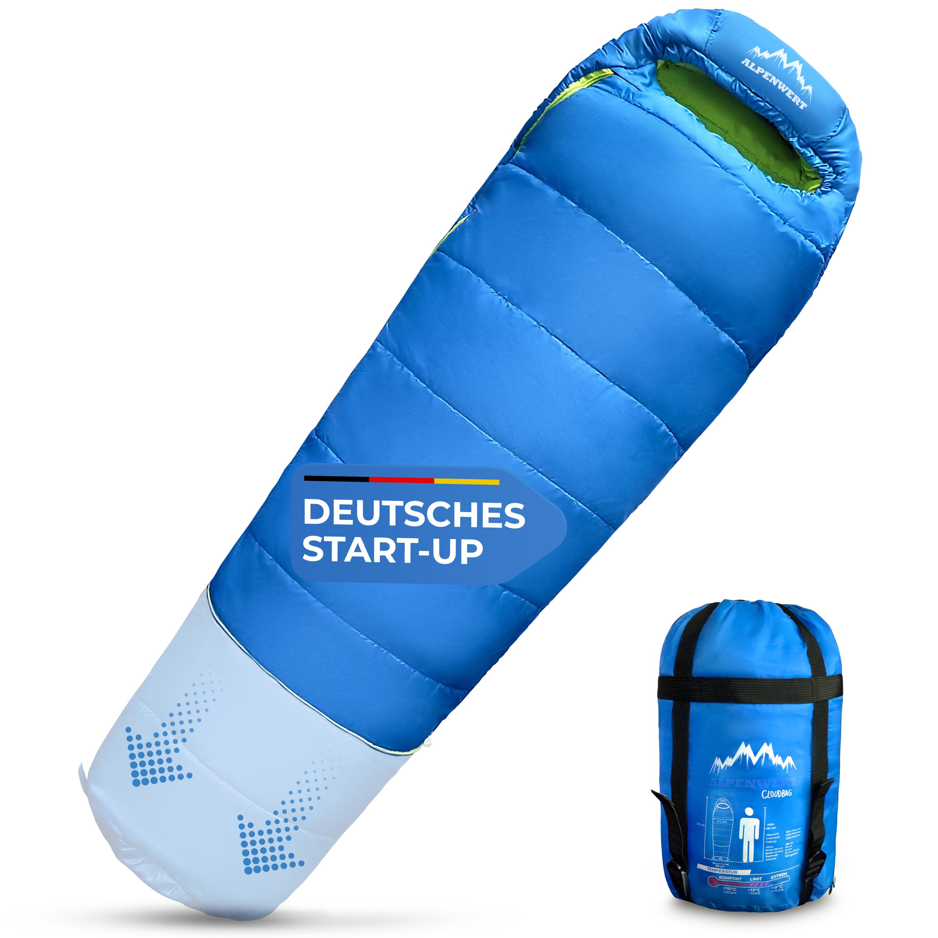 Alpenwert Kinderschlafsack Ultraleicht 130-170cm – Outdoor, wasserabweisend günstig online kaufen