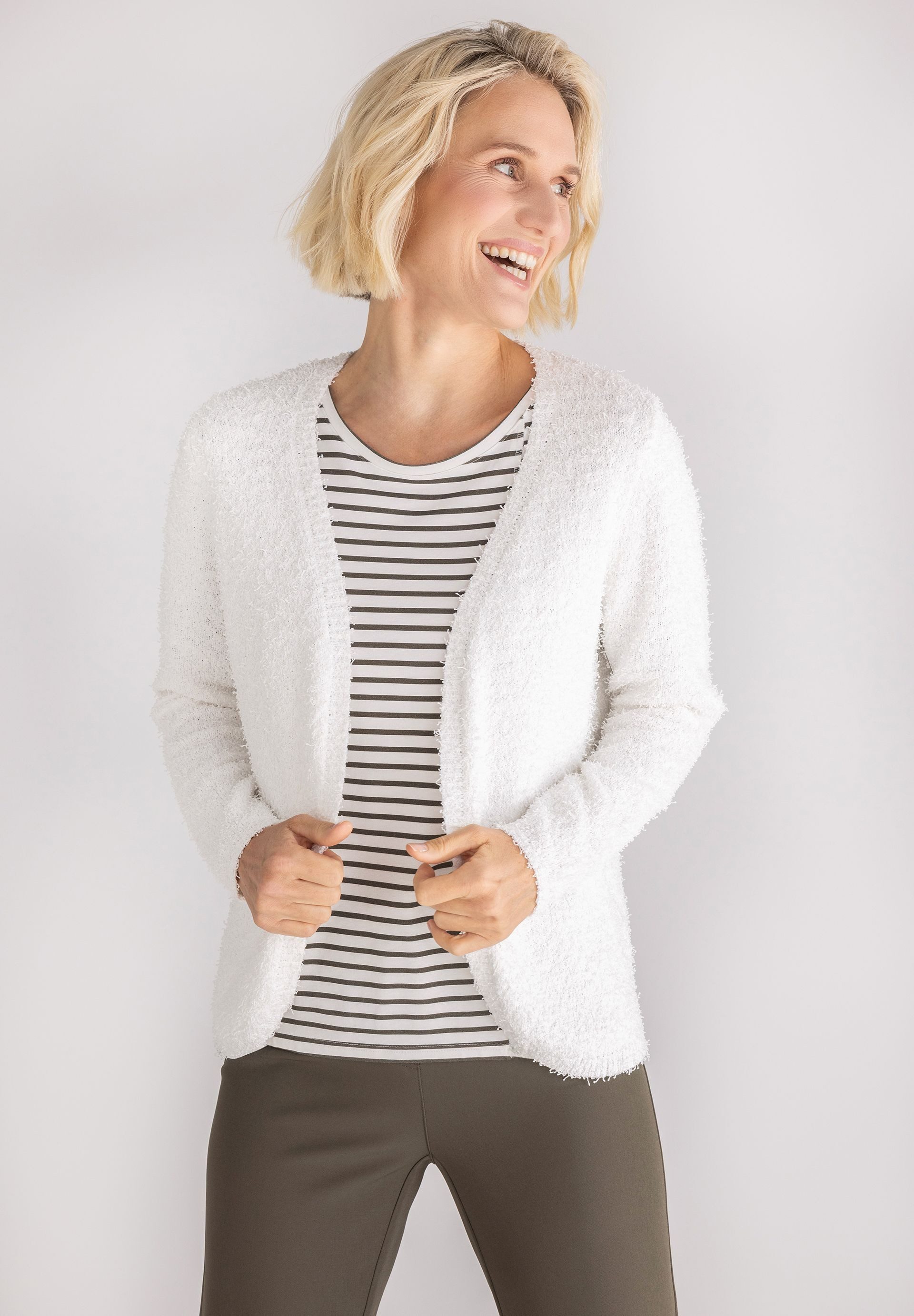 FRANK WALDER Cardigan mit offener Front