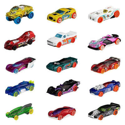 Mattel® Spielzeug-Rennwagen Hot Wheels HNM04 sort. - 3x 5er Pack Fahrzeuge, Builder 1:64, ver. Mod
