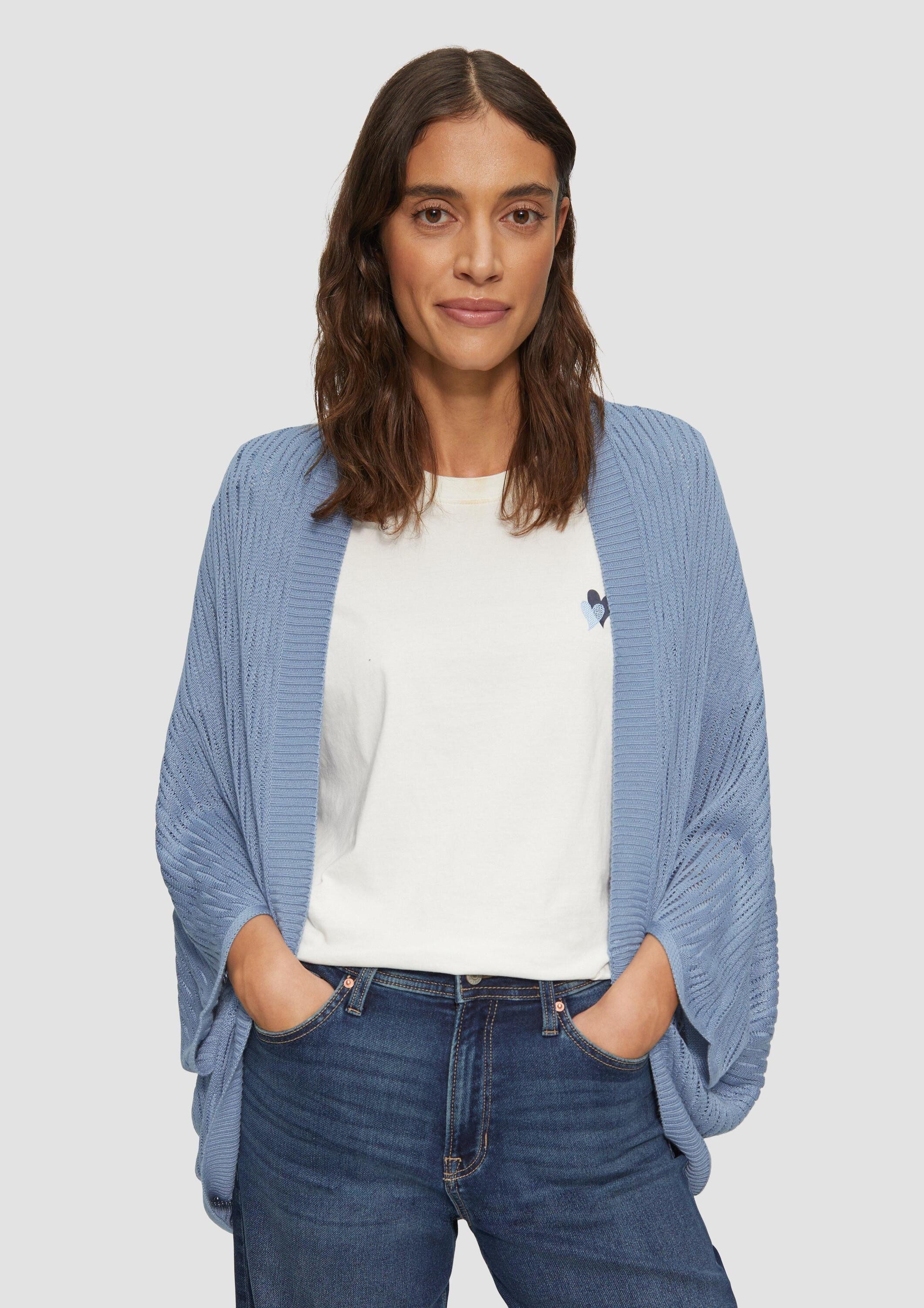s.Oliver Poncho Indoor-Poncho Strickponcho aus Viskose in Egg Shape