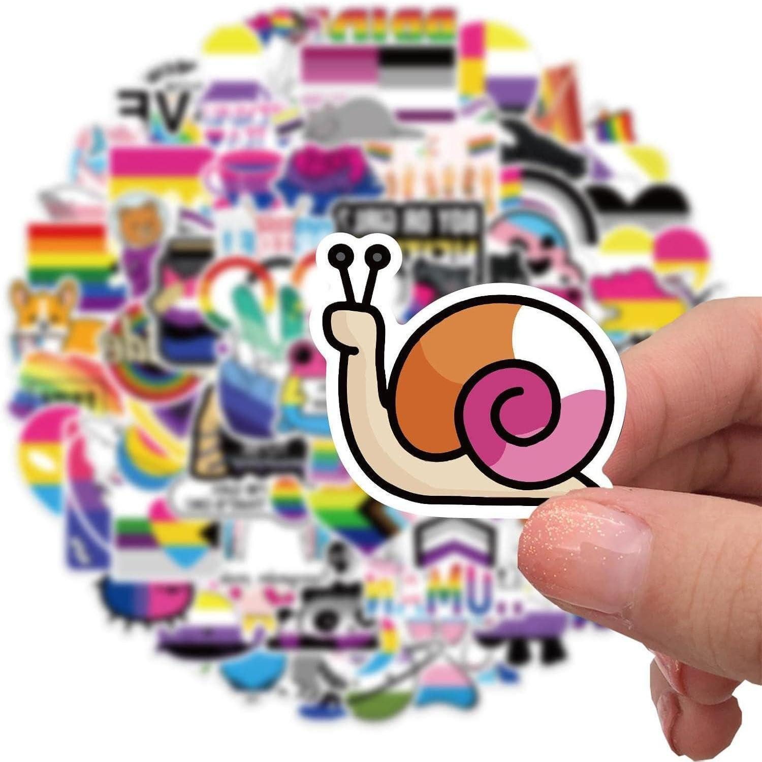 LuxusKollektion Aufkleber Aufkleber 100 Stück LGBT Rainbow Vinyl wasserdicht Laptop Gay Pride