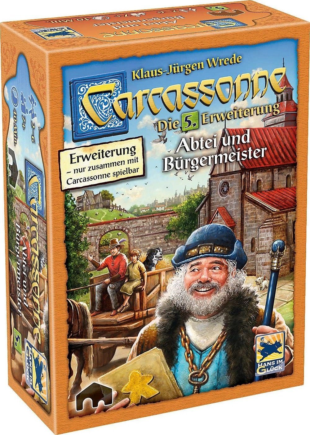 Hans im Glück Spiel Carcassonne Abtei und Bürgermeister 5. Erweiterung Strategiespie