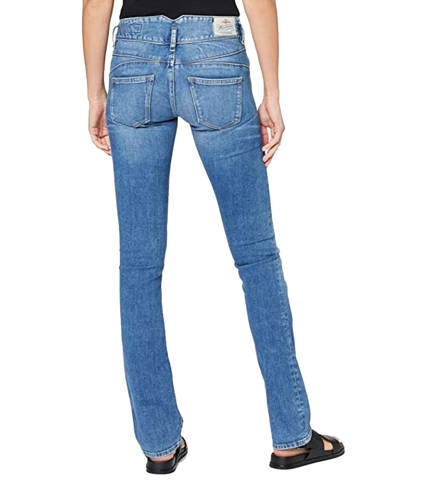 Herrlicher Regular-fit-Jeans »Herrlicher Pearl Straight-Jeans lässige Damen  Denim-Hose mit Used-Waschung Mode-Hose Blau« online kaufen | OTTO