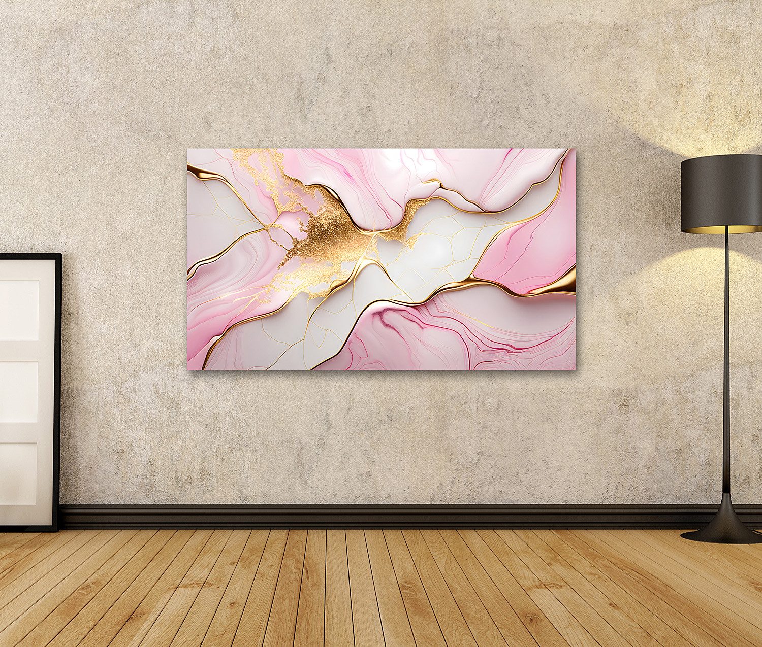 islandburner Leinwandbild Rosa Gold Marmor Abstrakter günstig online kaufen