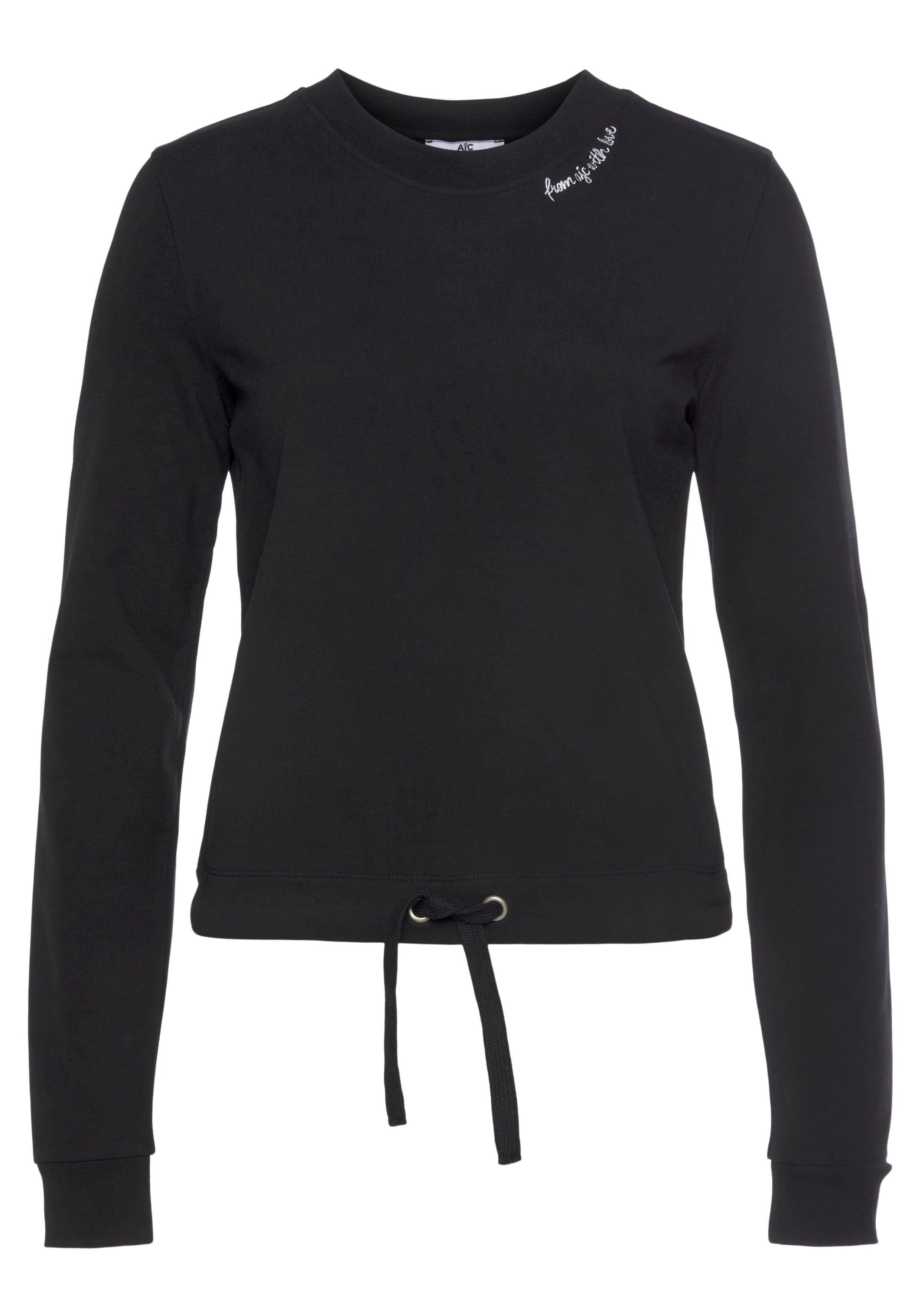 Damen Pullover AJC Sweatshirt mit trendiger Wording-Stickerei