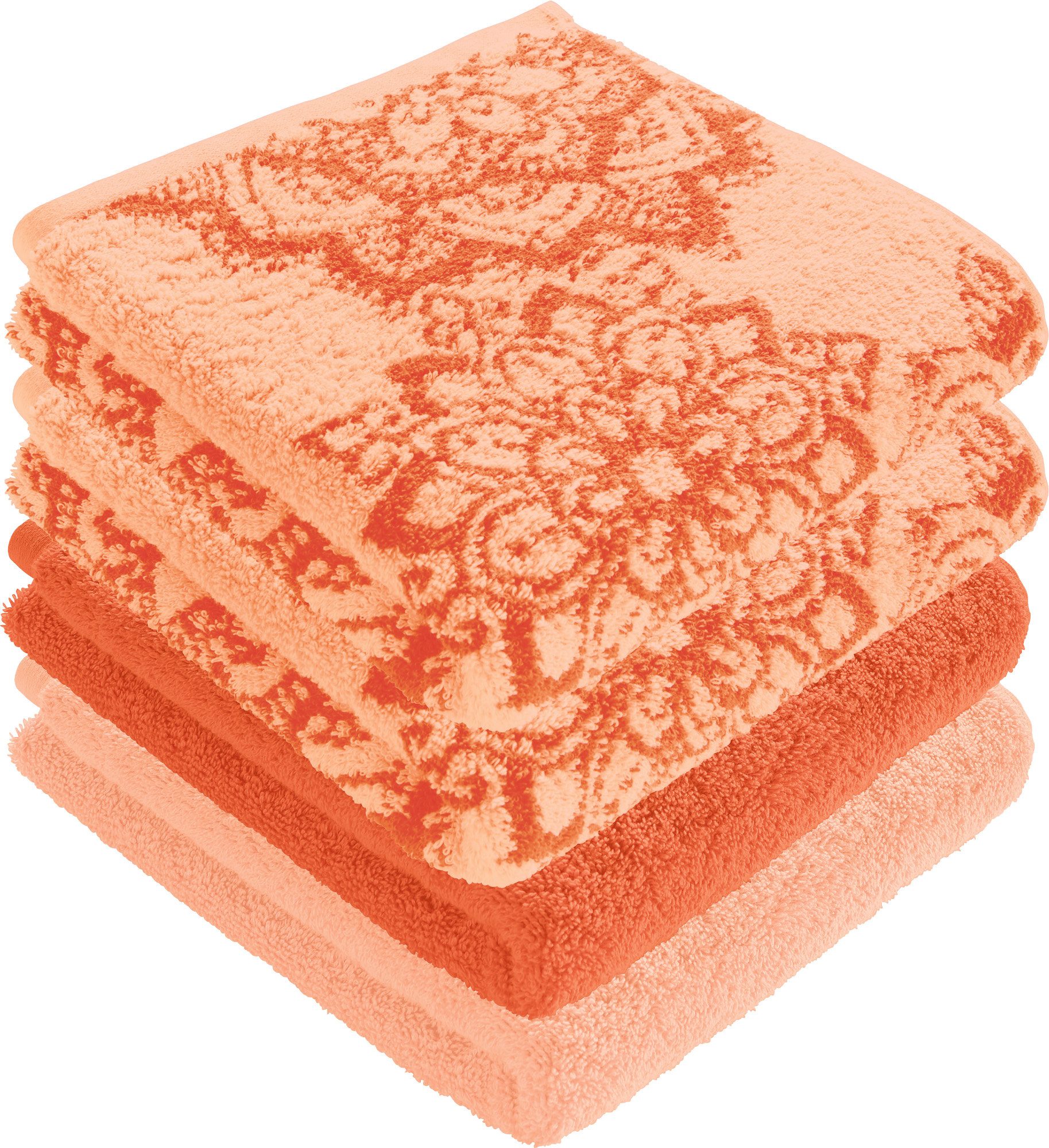 Erwin Müller Handtuch Handtuch "Bühl" 4er-Pack, Frottier/Jacquard, Walk-Frottier Motiv