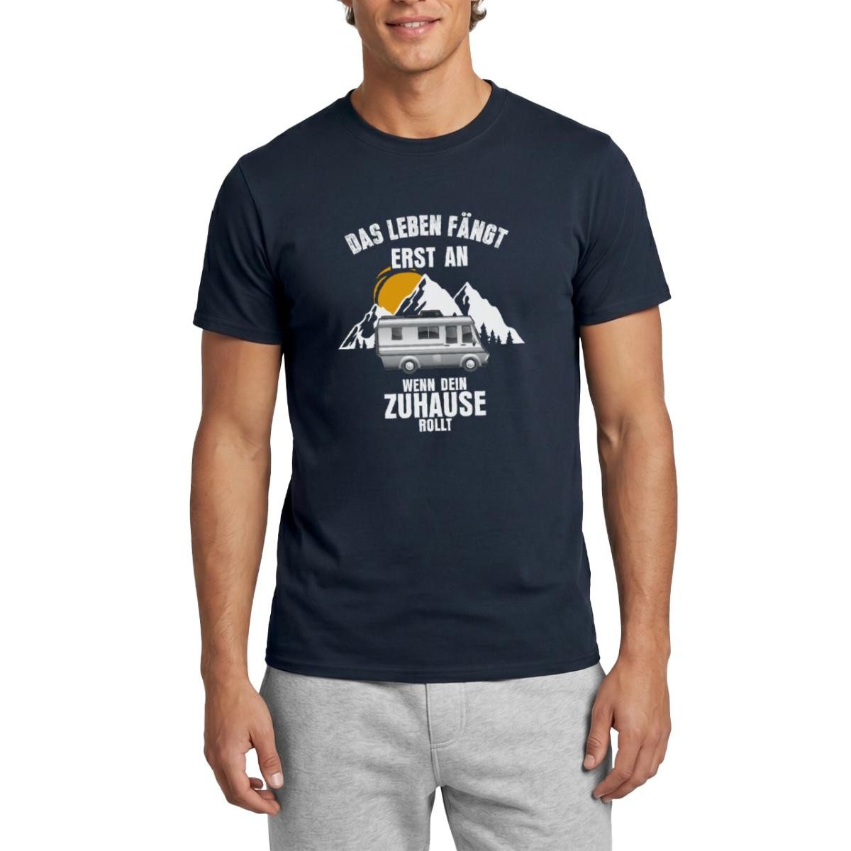Spreadshirt T-Shirt Leben Wenn Zuhause Rollt, Camping Männer T-Shirt (1-tlg)