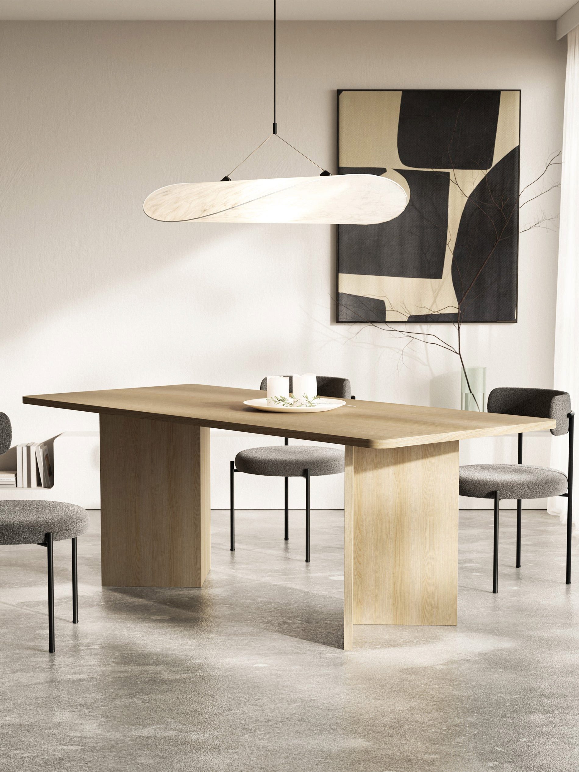 Selsey Esstisch QUBEO, rechteckig mit abgerundeten Kanten und Wangengestell 204×90 cm