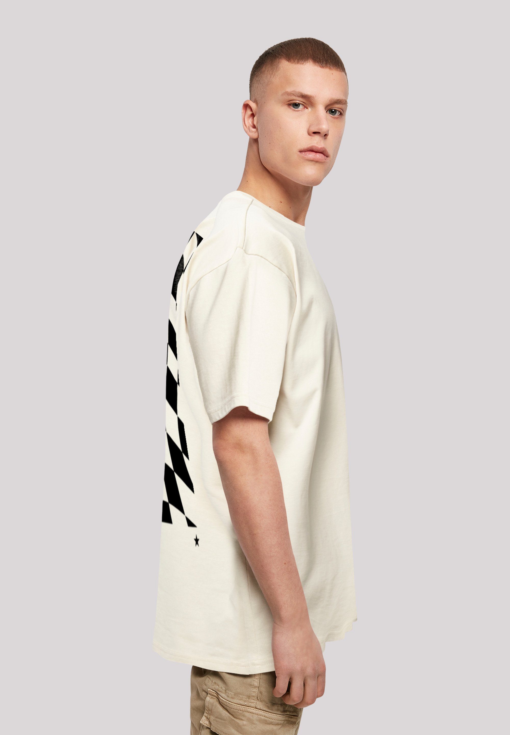 F4NT4STIC T-Shirt Wavy Schach Print Muster sand