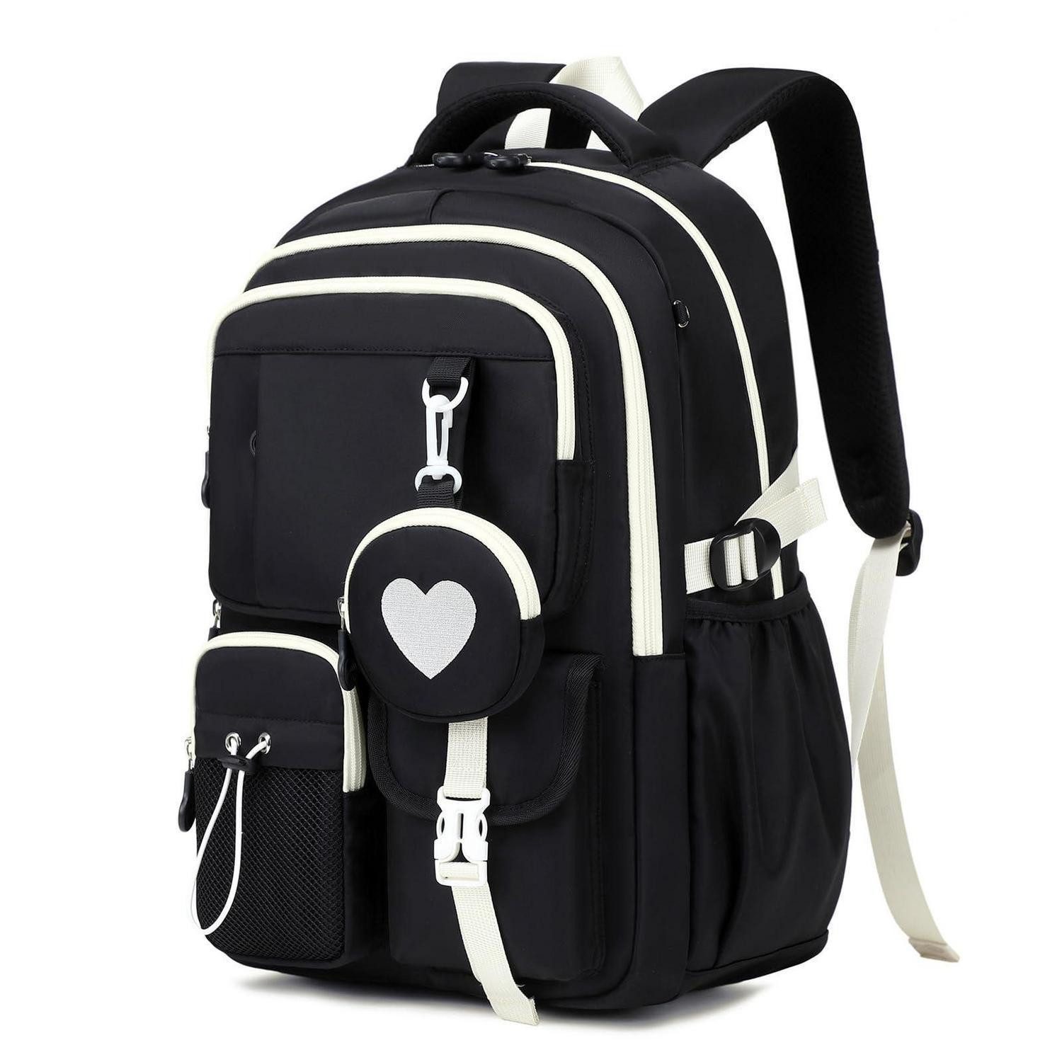 LuxusKollektion Schulrucksack Schulrucksack Teenager Mädchen Schwarz-weiß 22,9L
