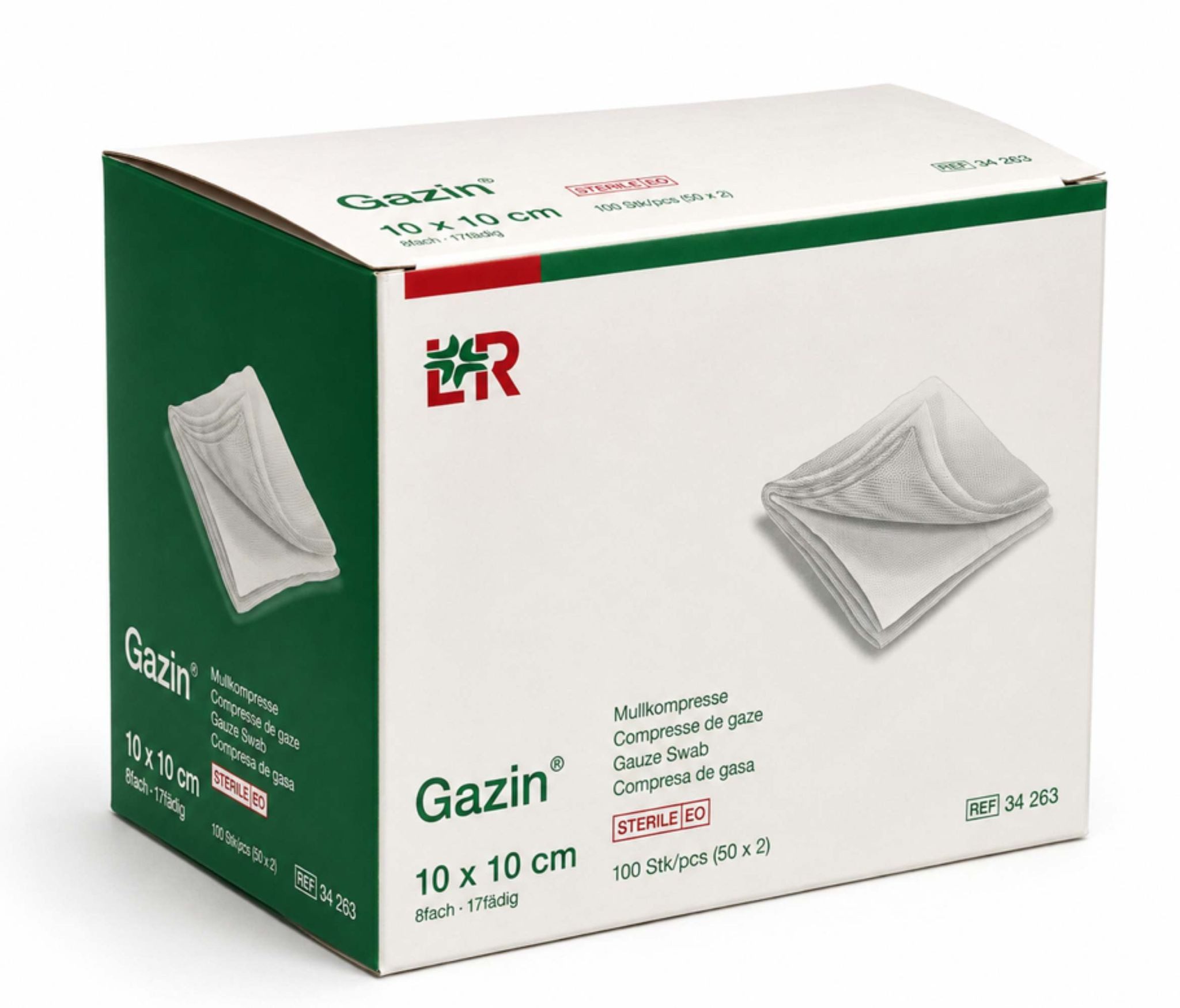 Lohmann & Rauscher GmbH & Co.KG Wundpflaster GAZIN Mullkomp.10x10 cm steril 8fach