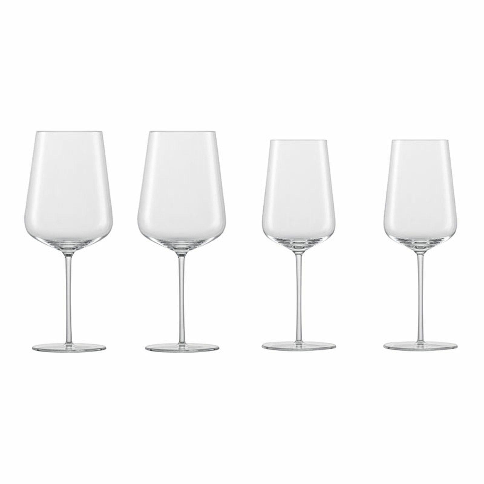 Glas Glas Set, Weingläser Zwiesel Bordeaux 4er und Vervino Chardonnay Glas