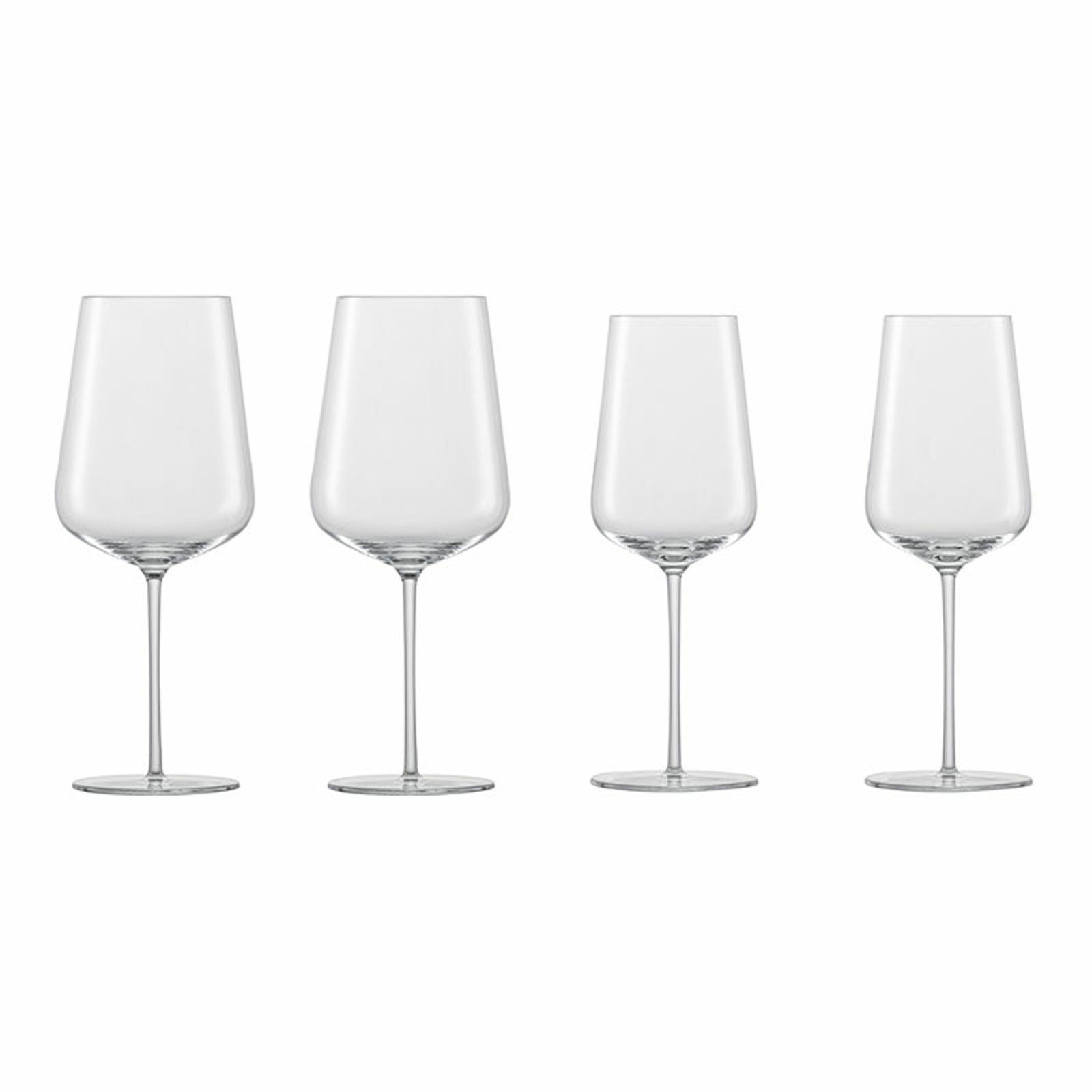 Zwiesel Glas Gläser-Set Vervino Chardonnay und Bordeaux Weingläser 4er Set, 4-tlg., Glas
