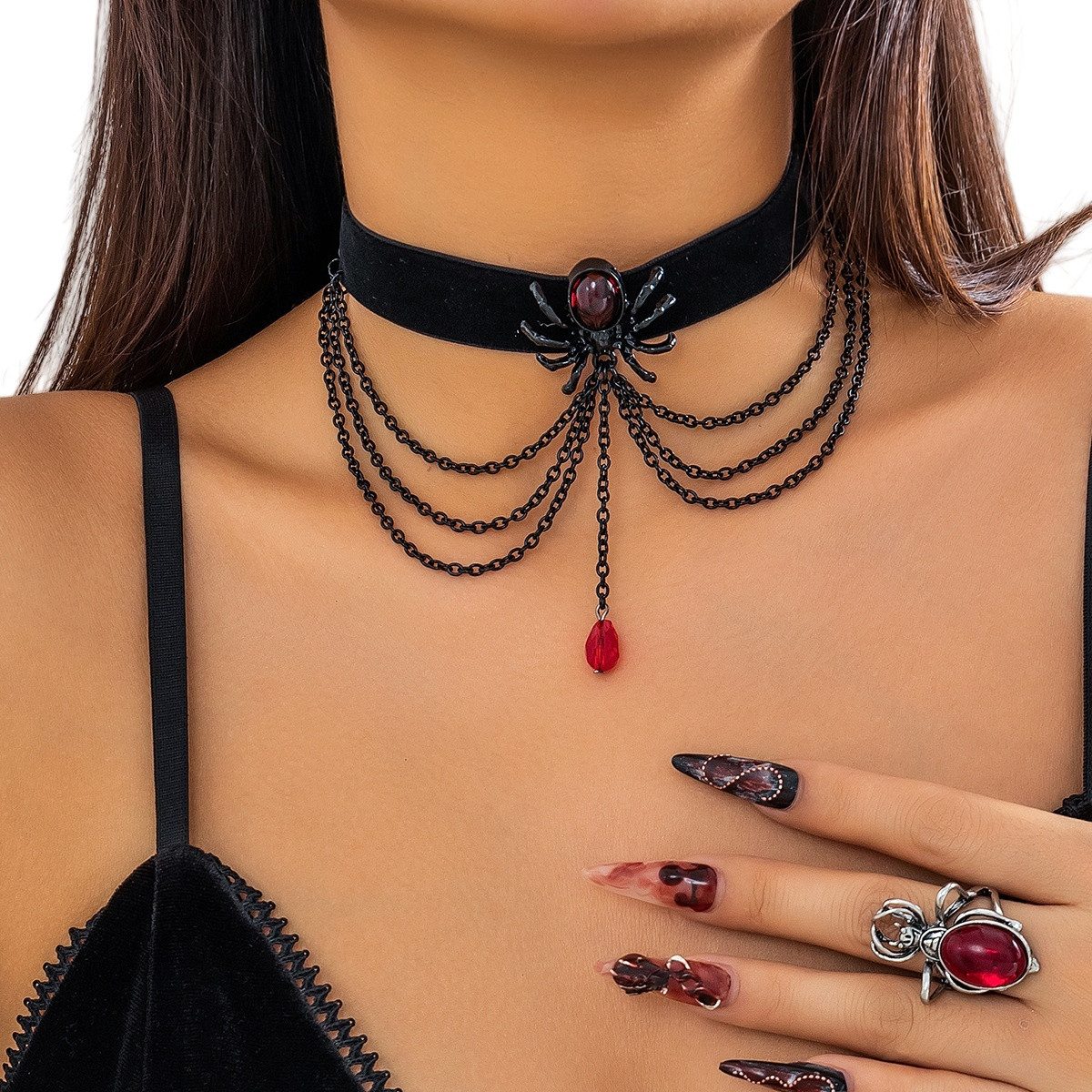 nsihing Choker-Set Gothic-Choker-Halsketten-Set, Halloween-Halskette, Damen Schmuck-Set (1-tlg)