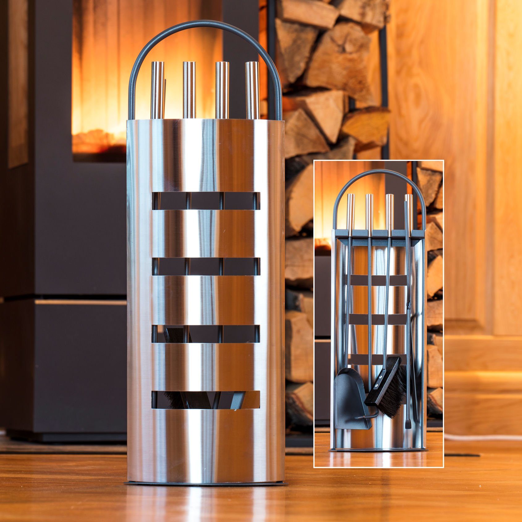 Spetebo Kamingarnitur Edelstahl Kaminbesteck - 5-teilig, (Set, 5-St., Kamin günstig online kaufen