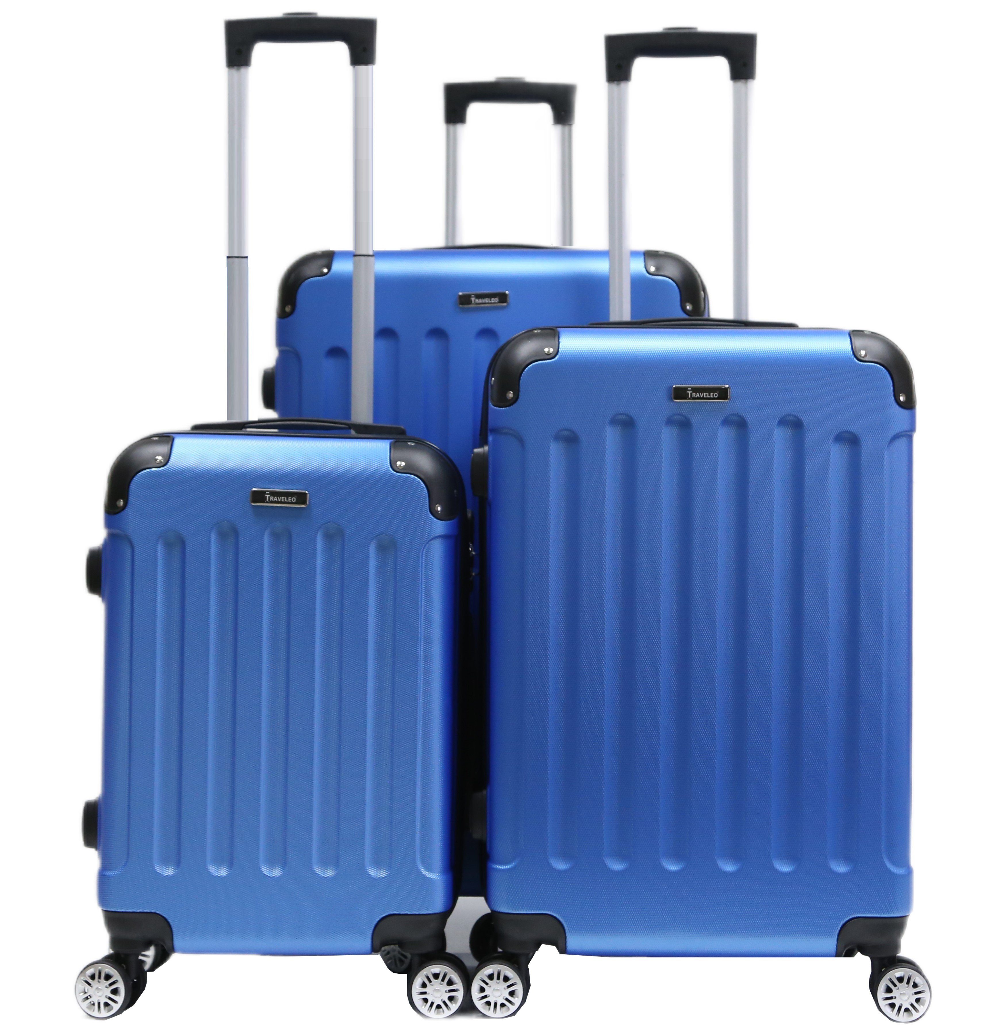 KESSMANN Kofferset Hartschalenkoffer Set 3 Teilig Kofferset L XL XXL mittel groß Koffer, 4 Rollen, (Koffer-Set, 3 tlg., Leichtgewicht Rollkoffer 360° Rollen Reisen Urlaub Reisekoffer Set), Trolley Gepäckset Hartschalenkoffer Urlaubskoffer Handgepäck Organizer