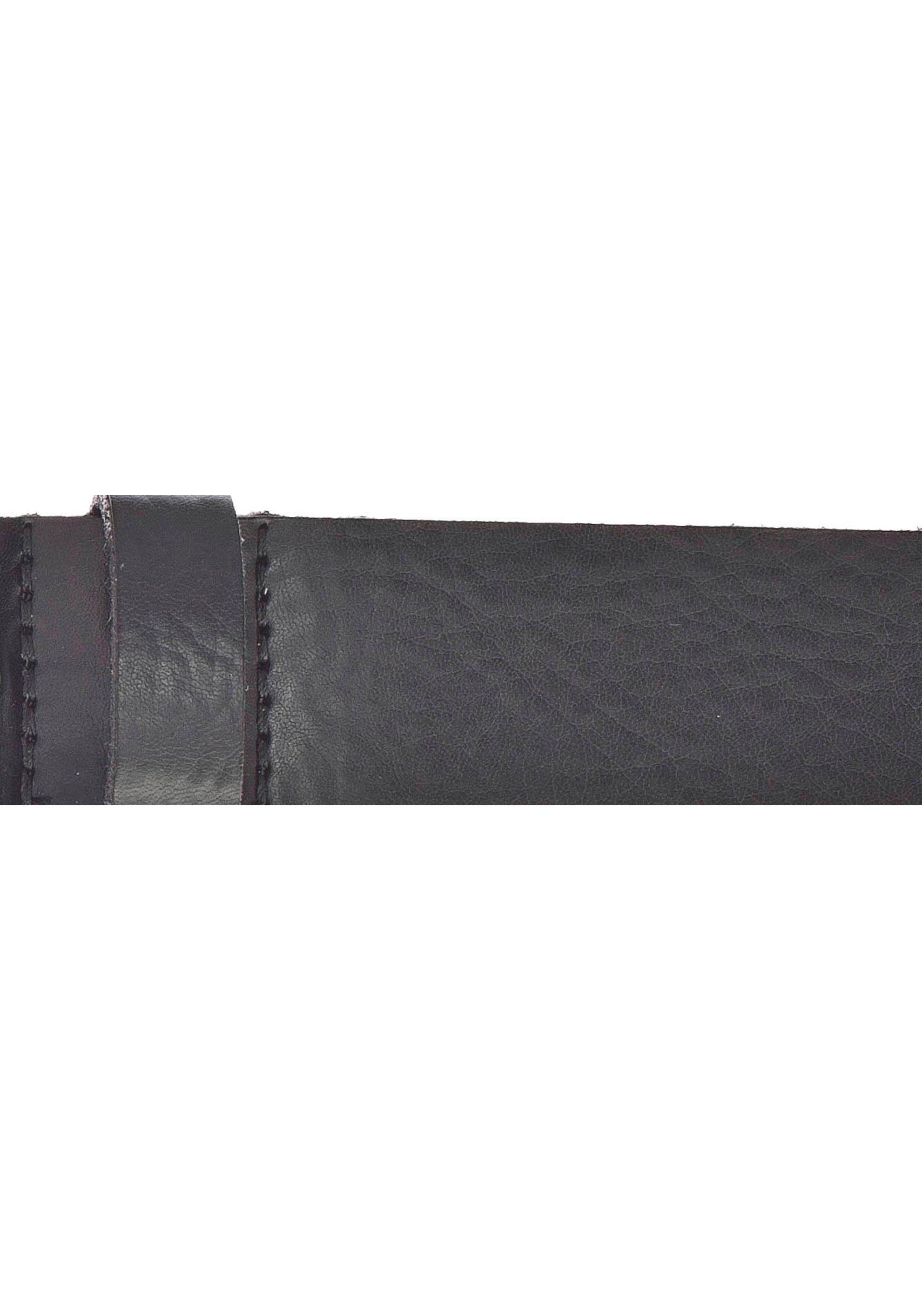 Dornschließe Ledergürtel mit Vanzetti ovaler schwarz