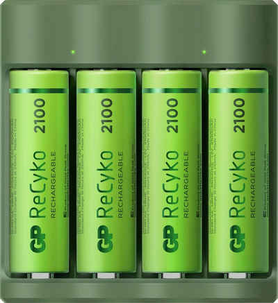 GP Batteries »USB-Akkuladegerät B421 inkl. 4x ReCyko AA Akkus je 2100 mAh« Akku-Ladestation