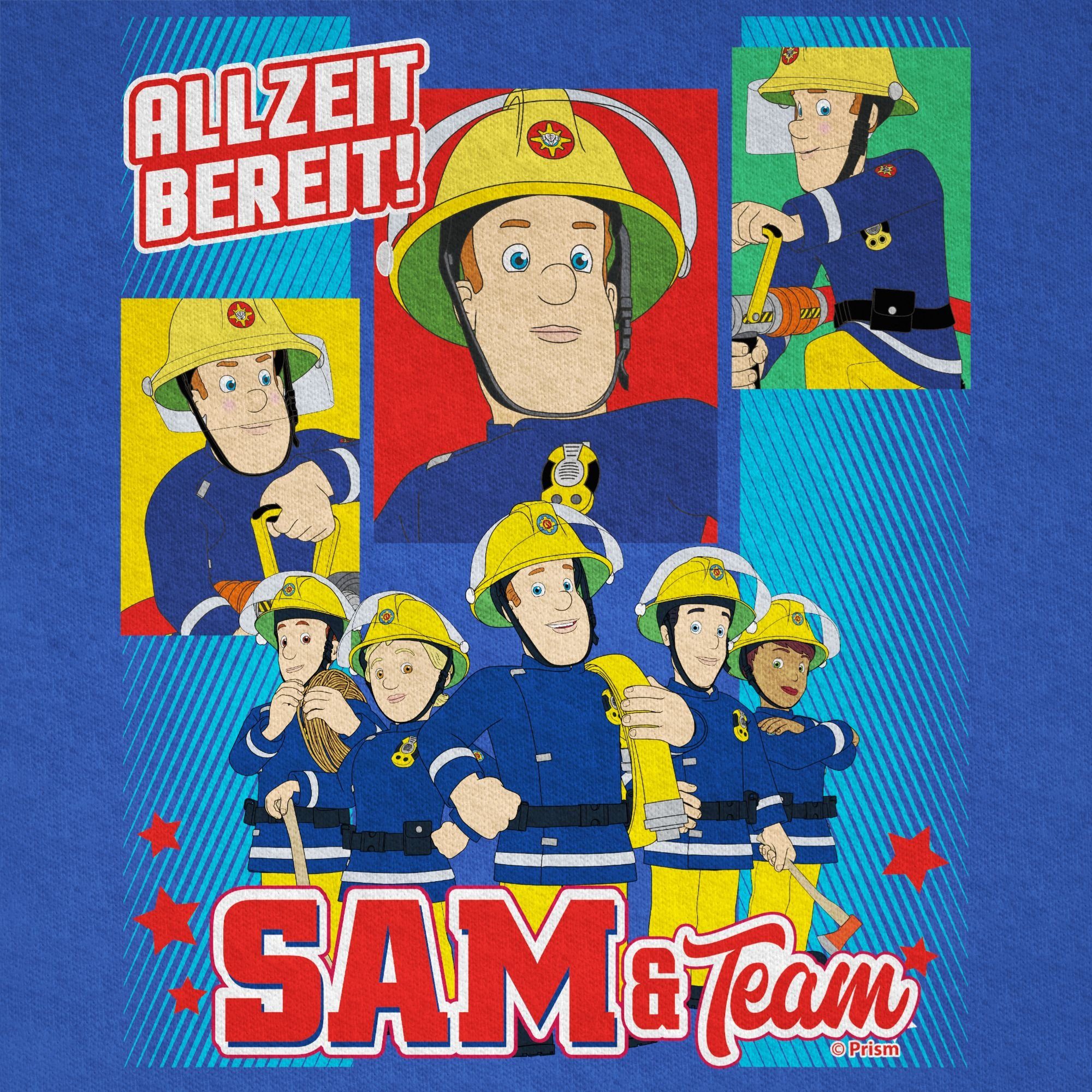 bereit! T-Shirt Jungen Shirtracer Team & Royalblau Feuerwehrmann - Allzeit Sam Sam 02