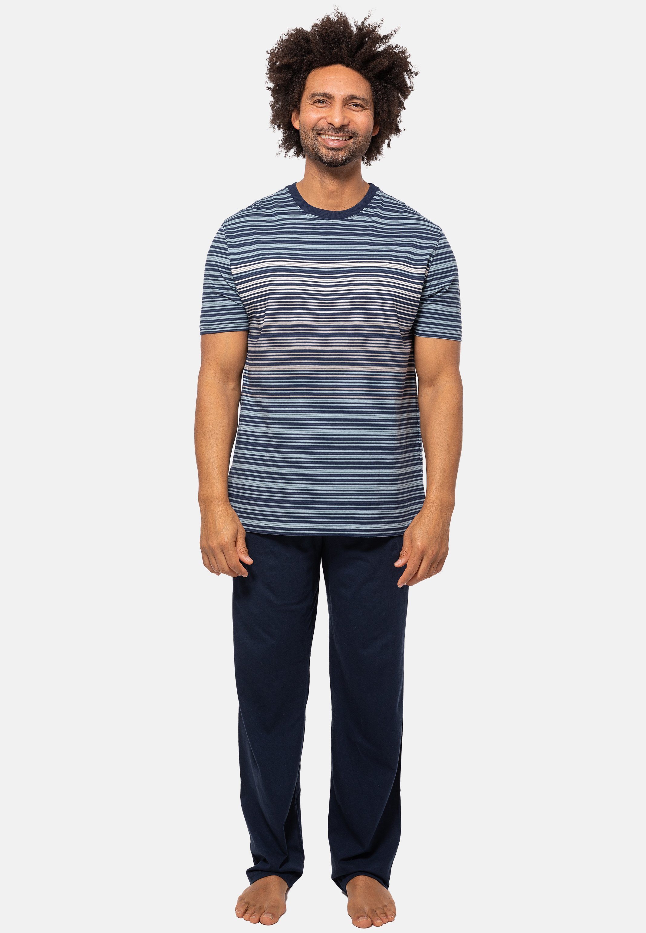 Ammann Pyjama Organic Cotton (Set, 2 tlg) Schlafanzug - Baumwolle - Set aus Kurzarm Shirt und langer Hose