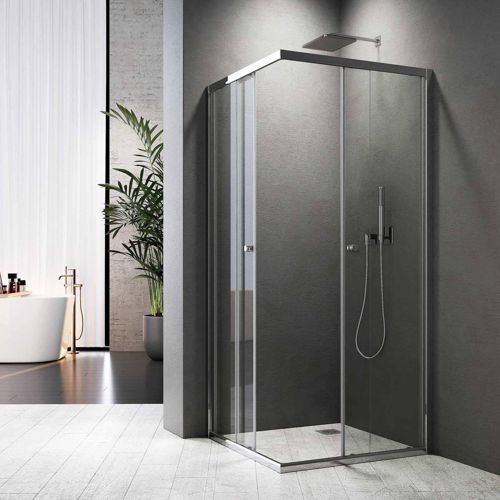 Boromal Eckdusche 80x80 90x90 Duschkabine H:185cm günstig online kaufen