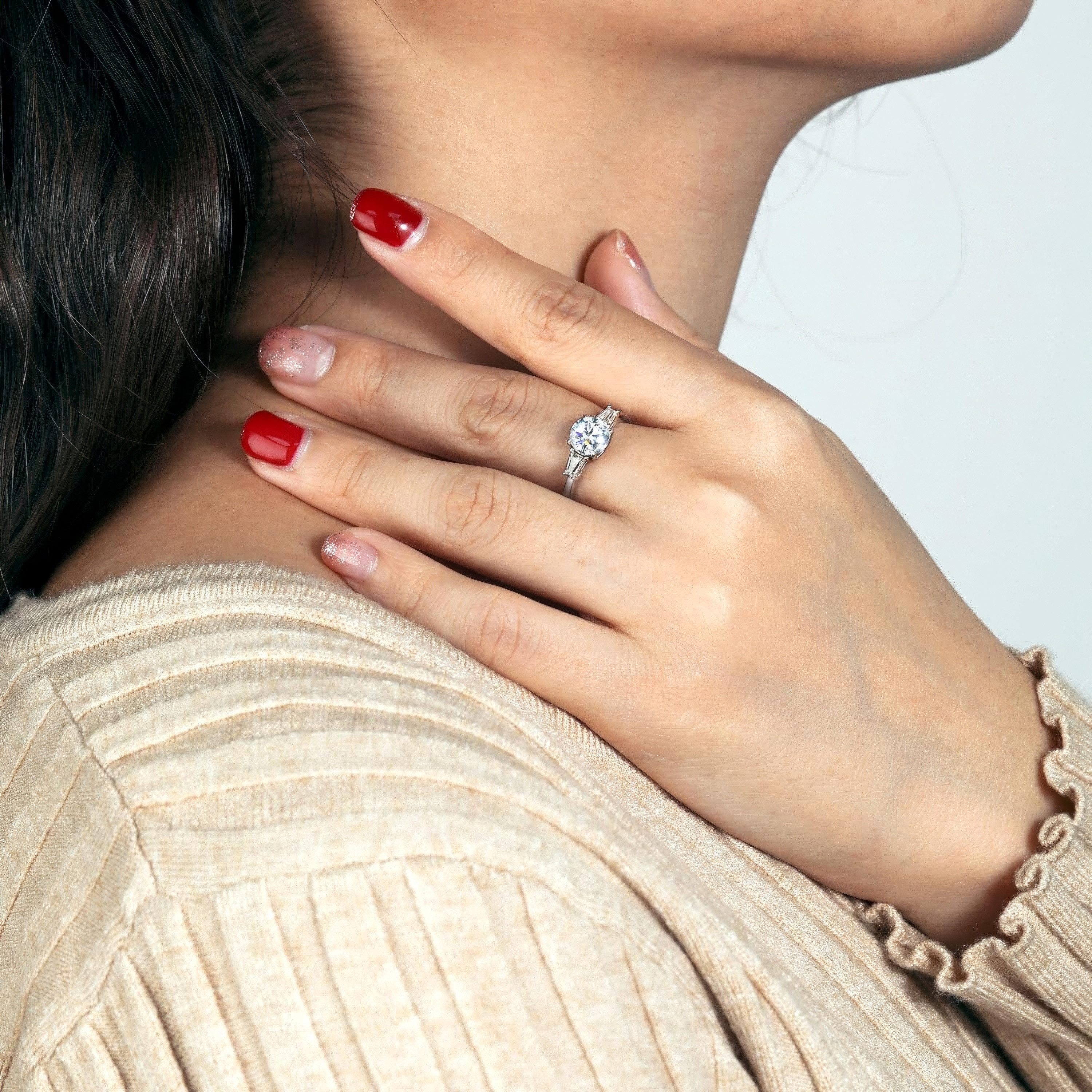 Jumpeak Diamantring 1,2 Karat laborgezüchteter Diamant, Damenring, Verlobungsring, Ehering, E, vs1, 3ex, mit igi-Zertifikat, Geschenk für Damen zum Thema Liebe