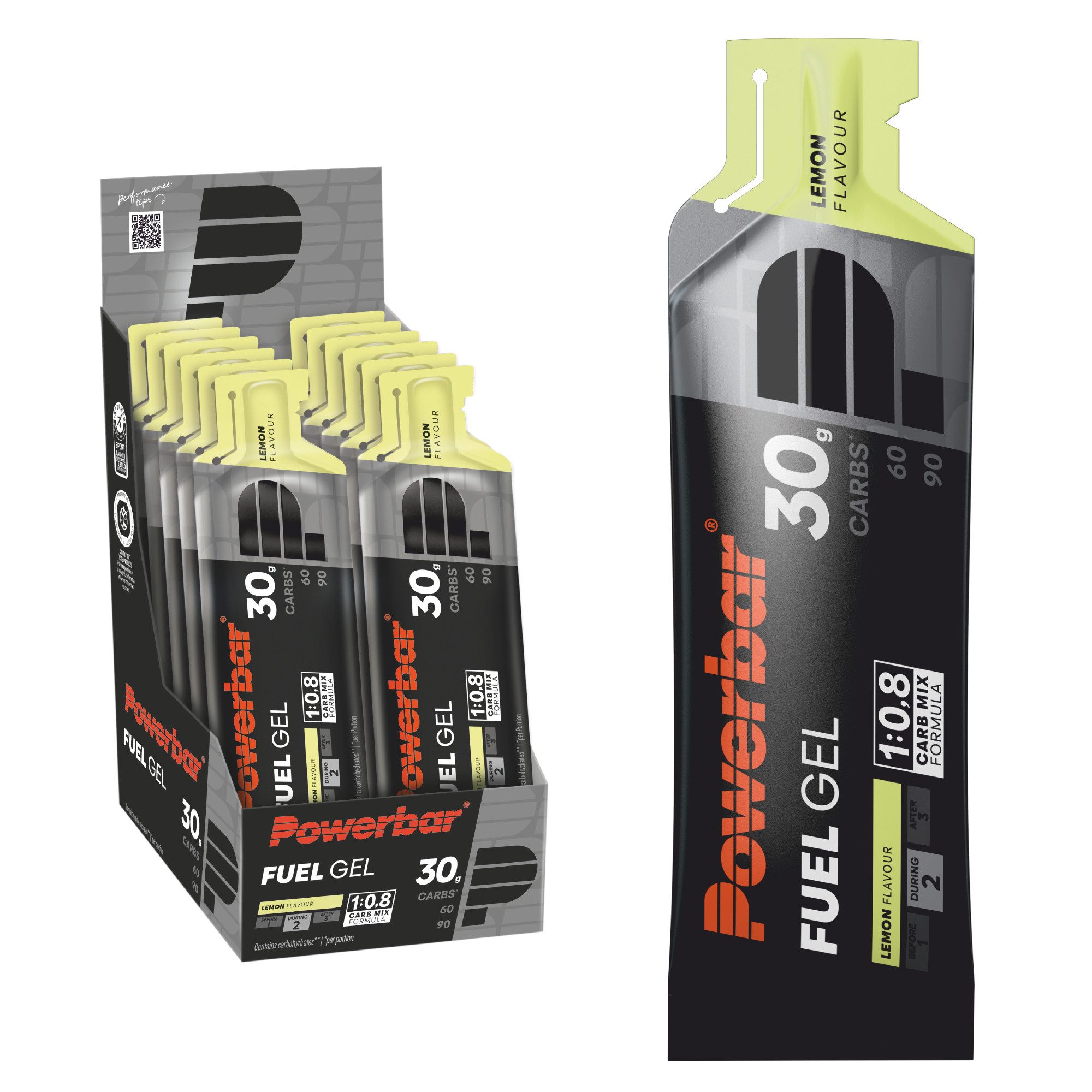 PowerBar Kohlenhydratgel Fuel 30 Gel Black Line Lemon 30g Углеводы 12x50ml Gel, Packung à 12 St., 600 ml