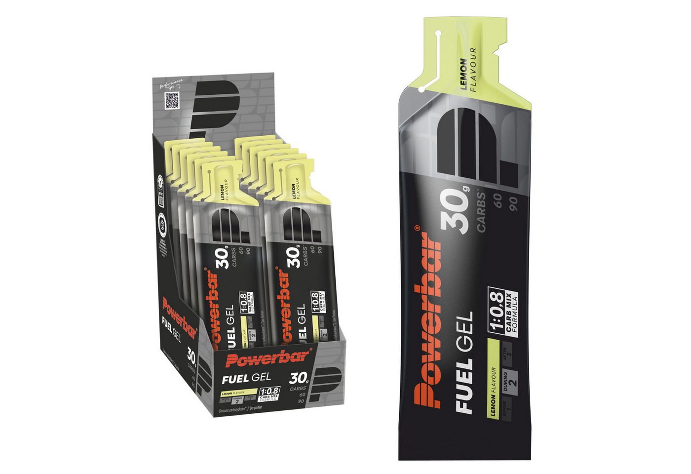 PowerBar Kohlenhydratgel Fuel 30 Gel Black Line Lemon 30g Kohlenhydrate 12x50ml Gel, Packung à 12 St., 600 ml