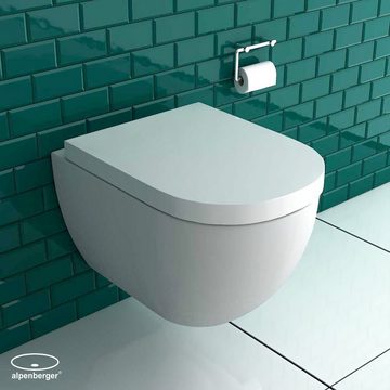 Alpenberger Tiefspül-WC »WC-Sitz Soft-Close«, Wandmontage, Abgang Waagerecht, Komplett-Set, Nanobeschichtung