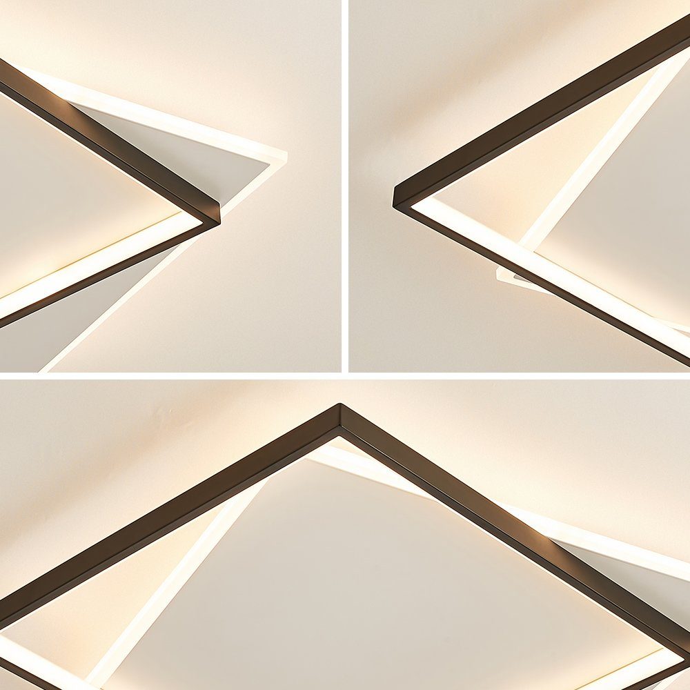 Eurotondisplay LED Deckenleuchte LED Deckenleuchte Fernbedienung Helligkeit einstellbar schwarz weiß, LED fest integriert, Stufenlos einstellbar, Tageslichtweiß, Warmweiß, Farbwechsler, Neutralweiß, Mit Fernbedienung Lichtfarbe und Helligkeit einstellbar