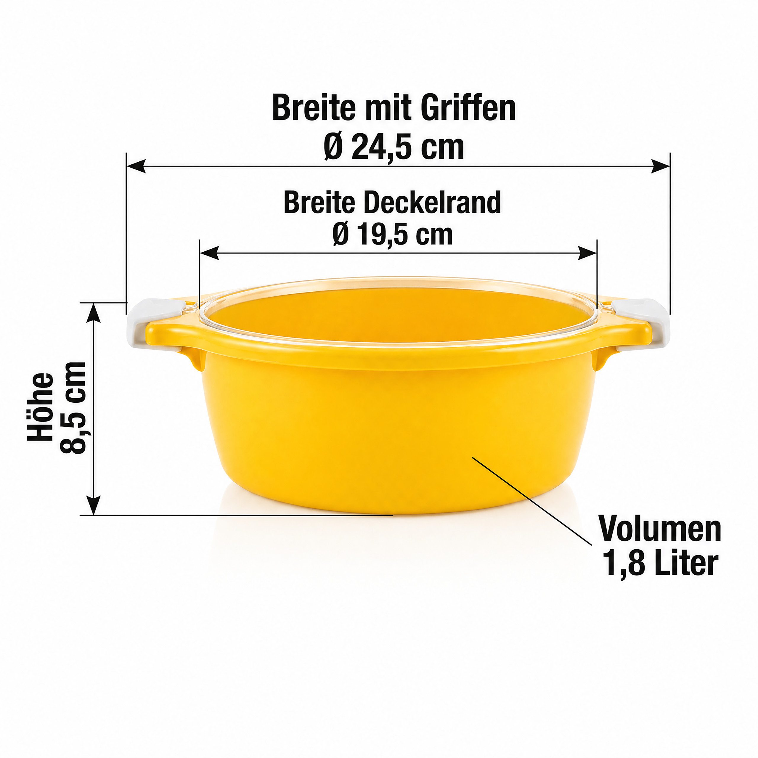 Lantelme Mikrowellenbehälter Mikrowellenschüssel Set rund Mikrowellen Picknick Schüssel, (2-tlg., 2 Stück Set Mikrowellenschüssel Volumen 1,8 Liter Volumen), mi – Bild 5 von 5
