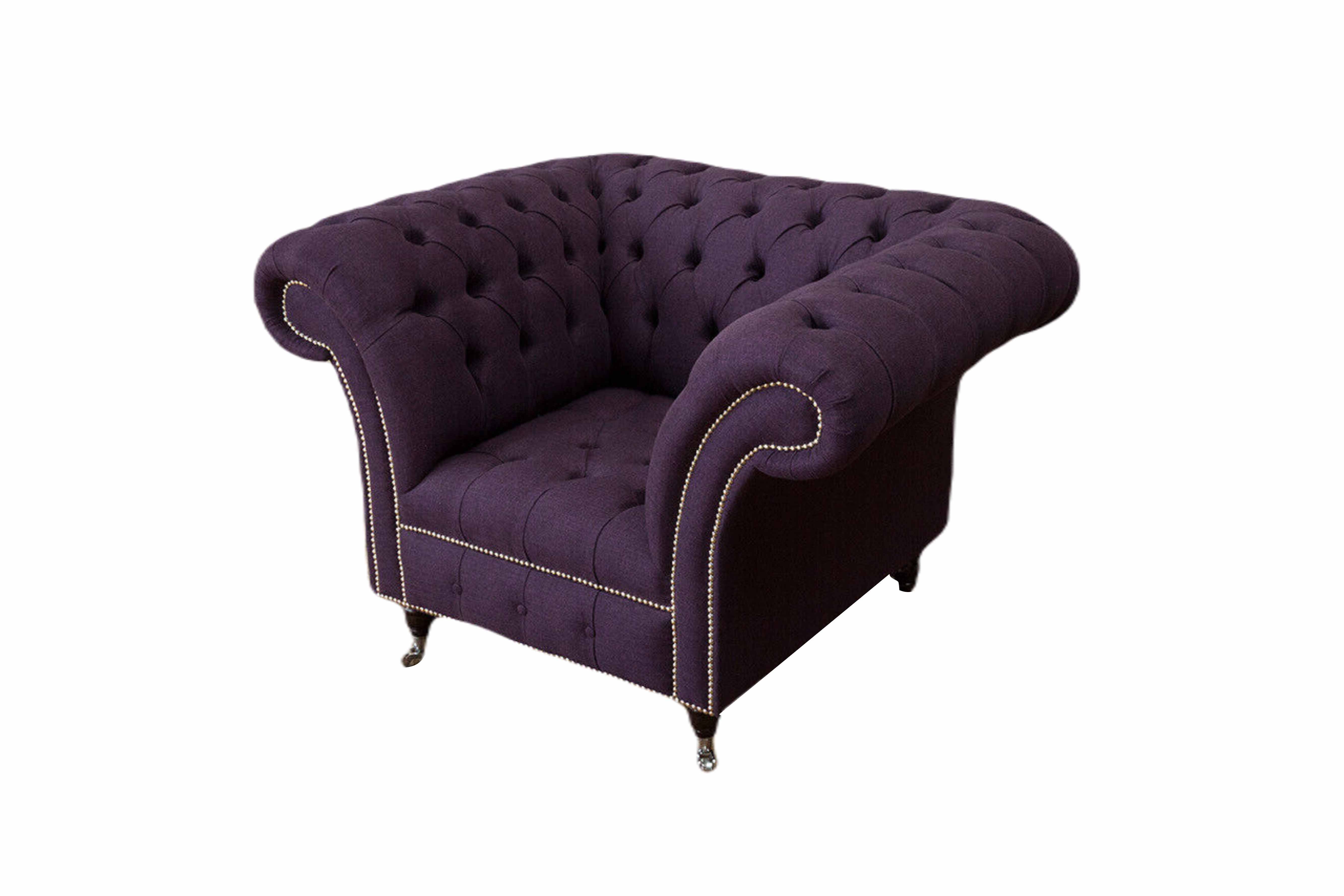 JVmoebel Chesterfield-Sessel, Textil Sessel Wohnzimmer Couch Design Chesterfield Klassisch
