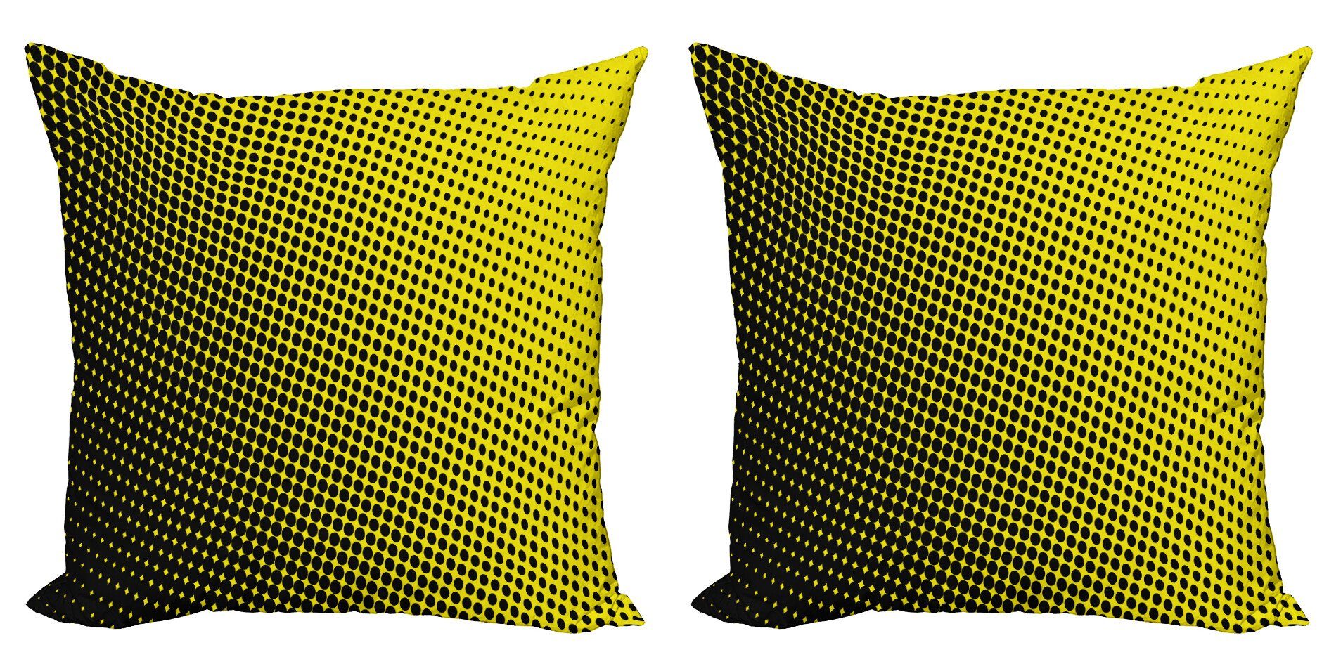 Kissenbezüge Modern Accent Doppelseitiger Digitaldruck, Abakuhaus (2 Stück), Ombre Gelb Themed mit Punkten