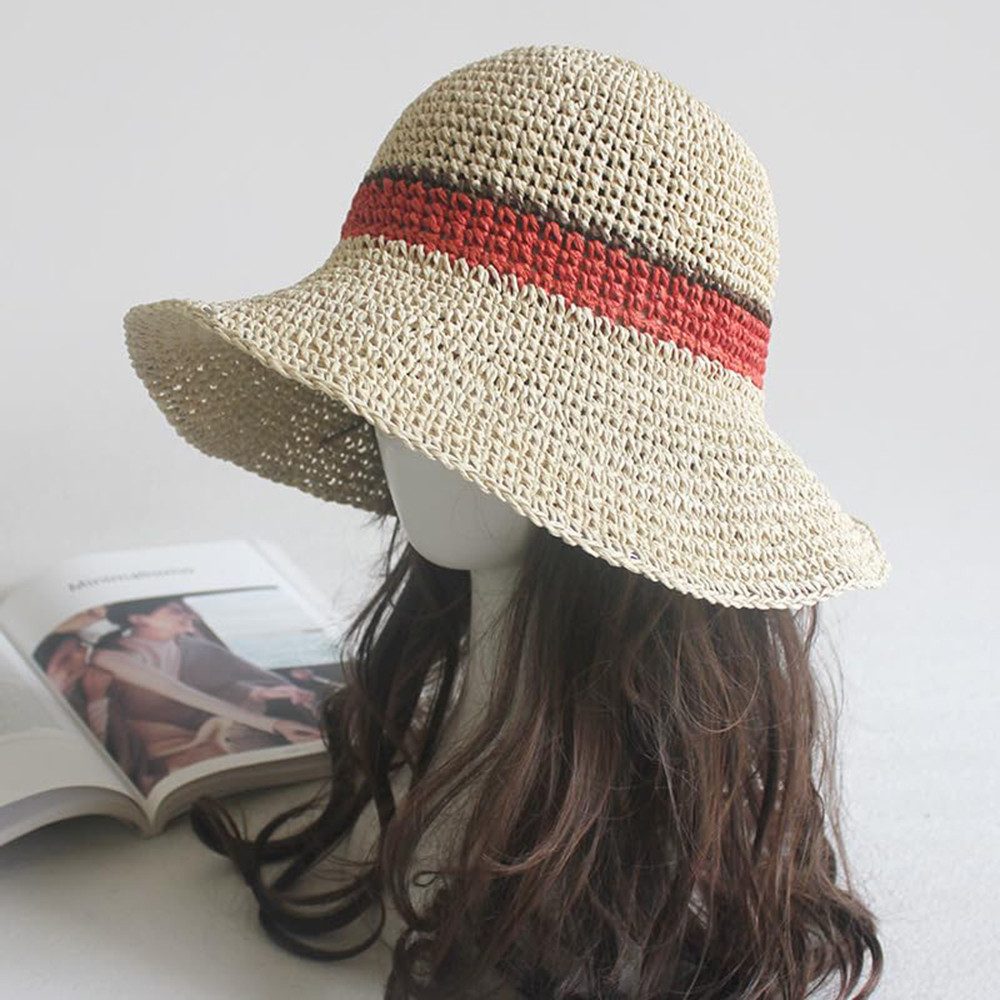 Coonoor Strohhut Damen-Sommer-Sonnenhut, faltbarer Outdoor-Strohhut Strandh günstig online kaufen
