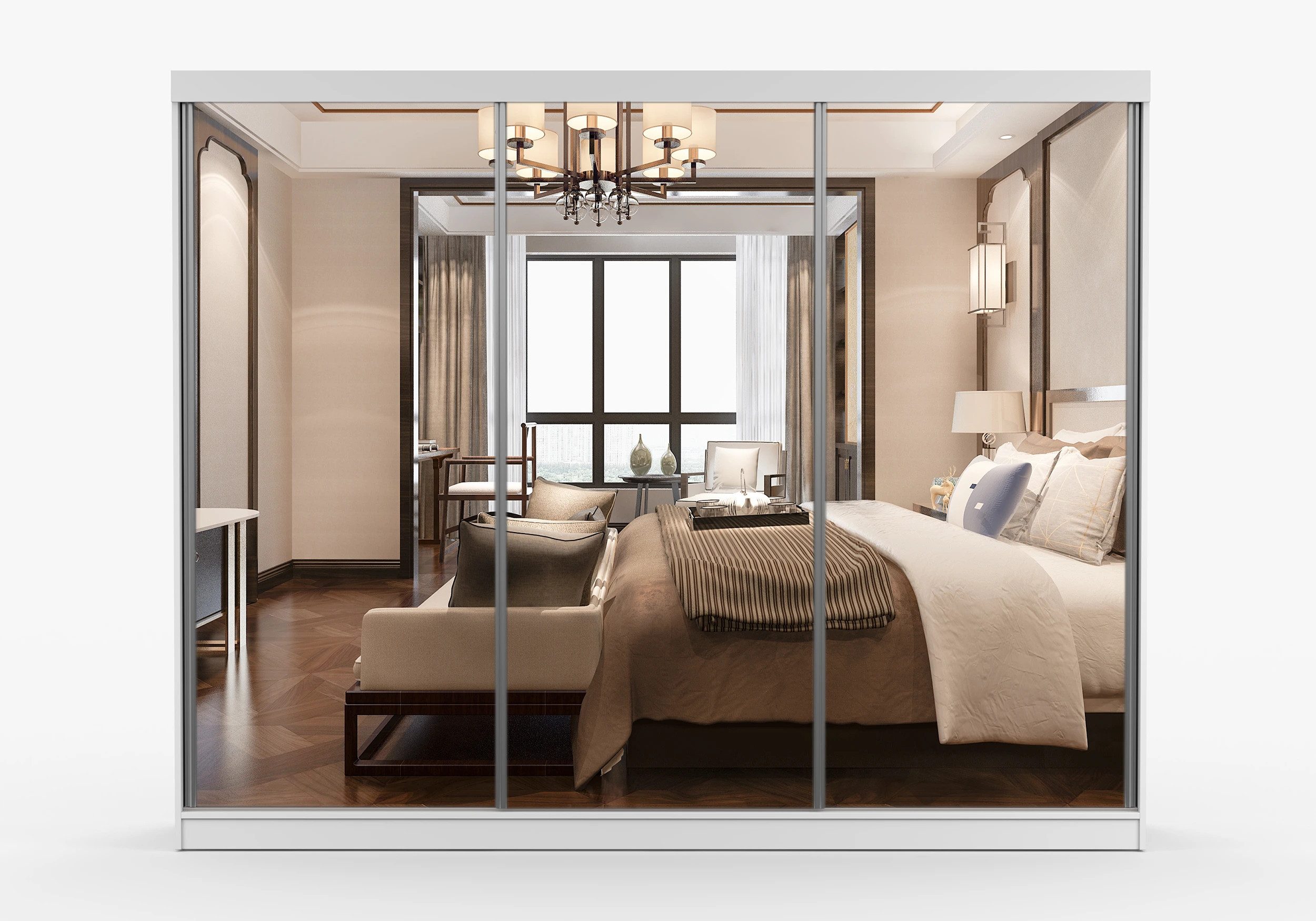 imoebel24 Schwebetürenschrank MILAN 250 cm - Weiss / Weiss günstig online kaufen