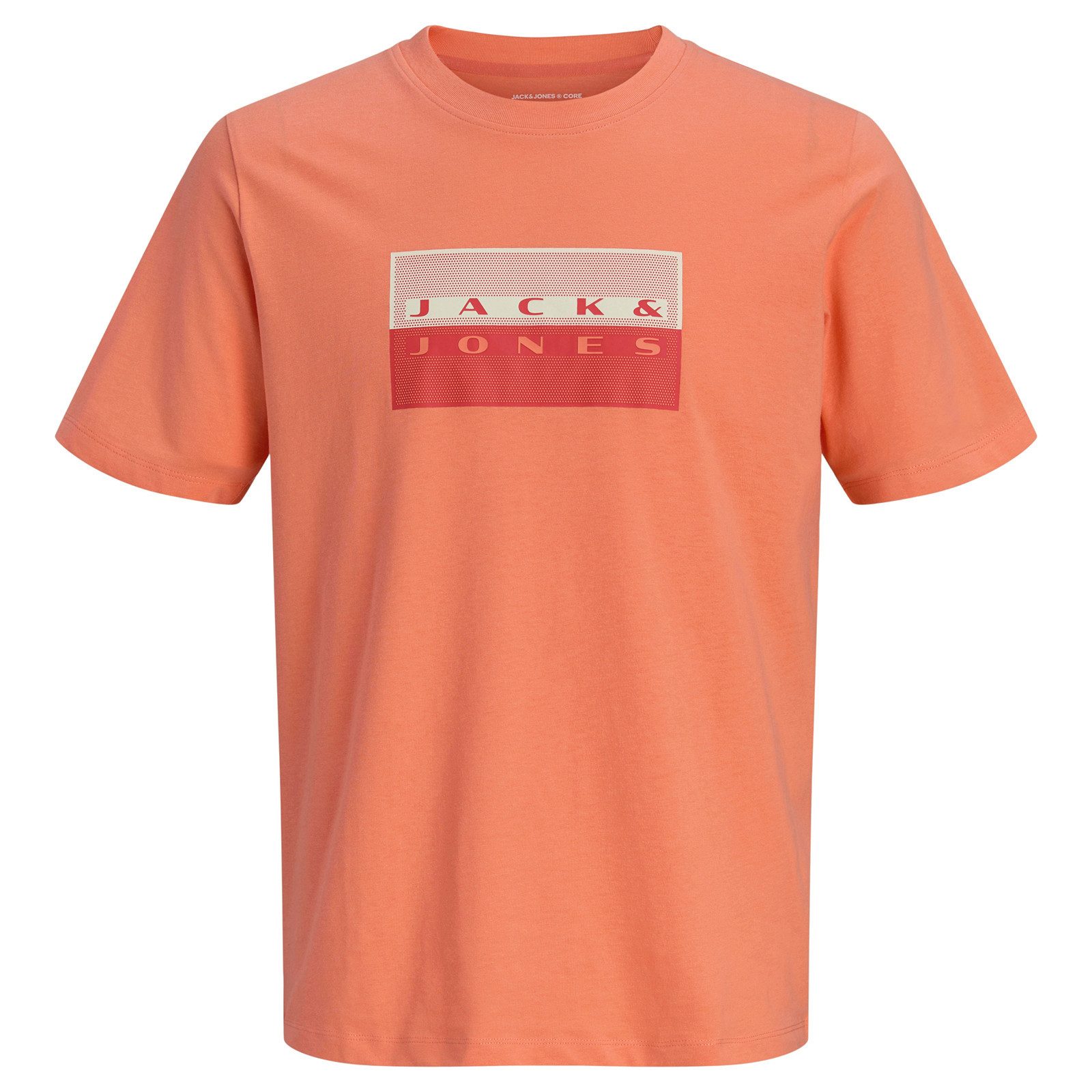 Jack & Jones Rundhalsshirt Jack&Jones Übergrößen T-Shirt orange JCOFUSION