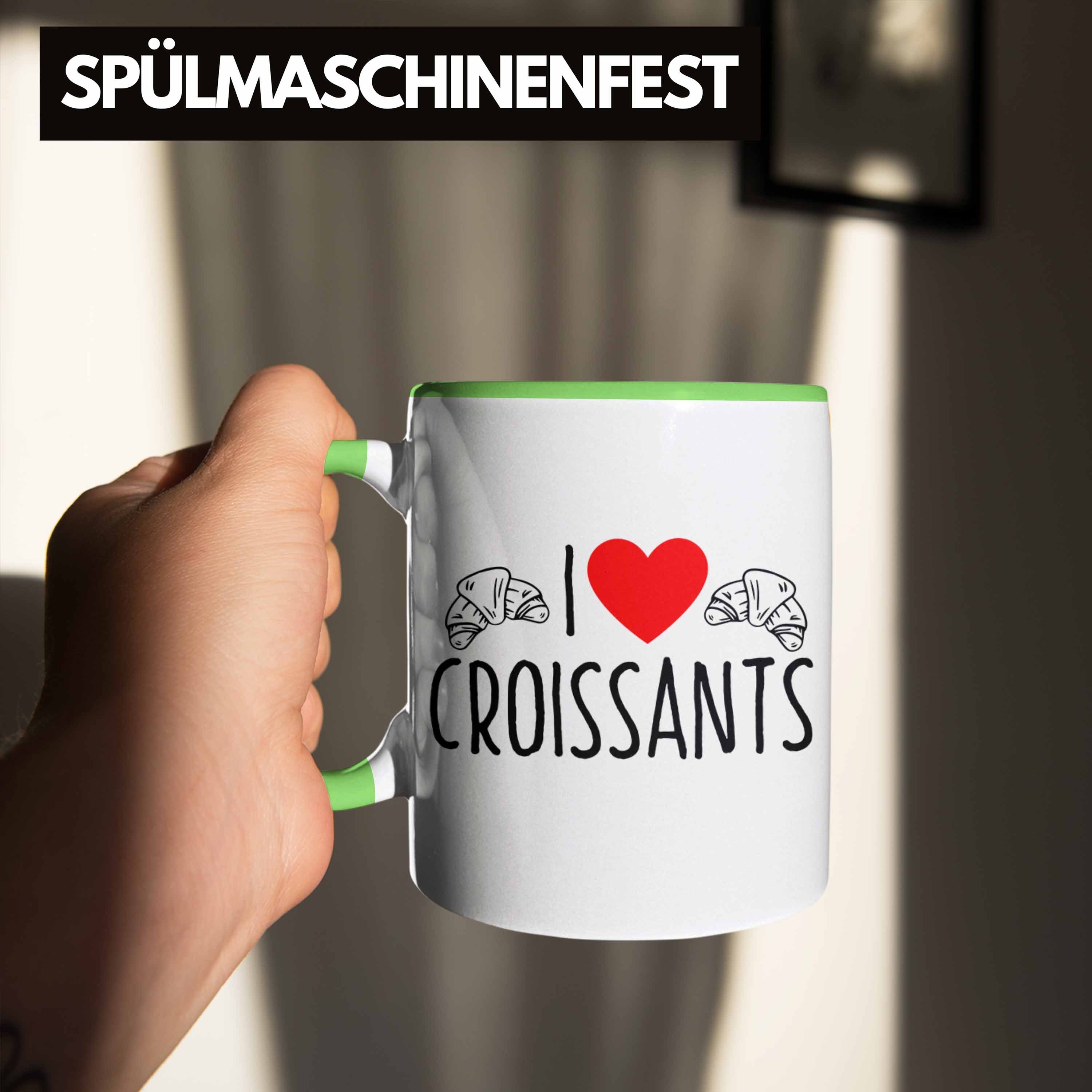 Love Trendation Grün Fr Croissant-Liebhaber Lustiges Geschenk "I Tasse für Croissants" Tasse
