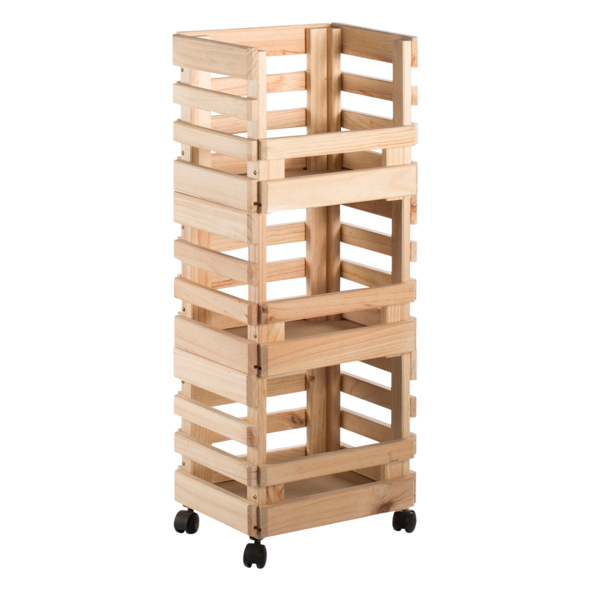 Astigarraga Kit Line Holzkiste Rollwagen mit Holzkisten "Evolution", Spielzeugkisten, Trolley Obst