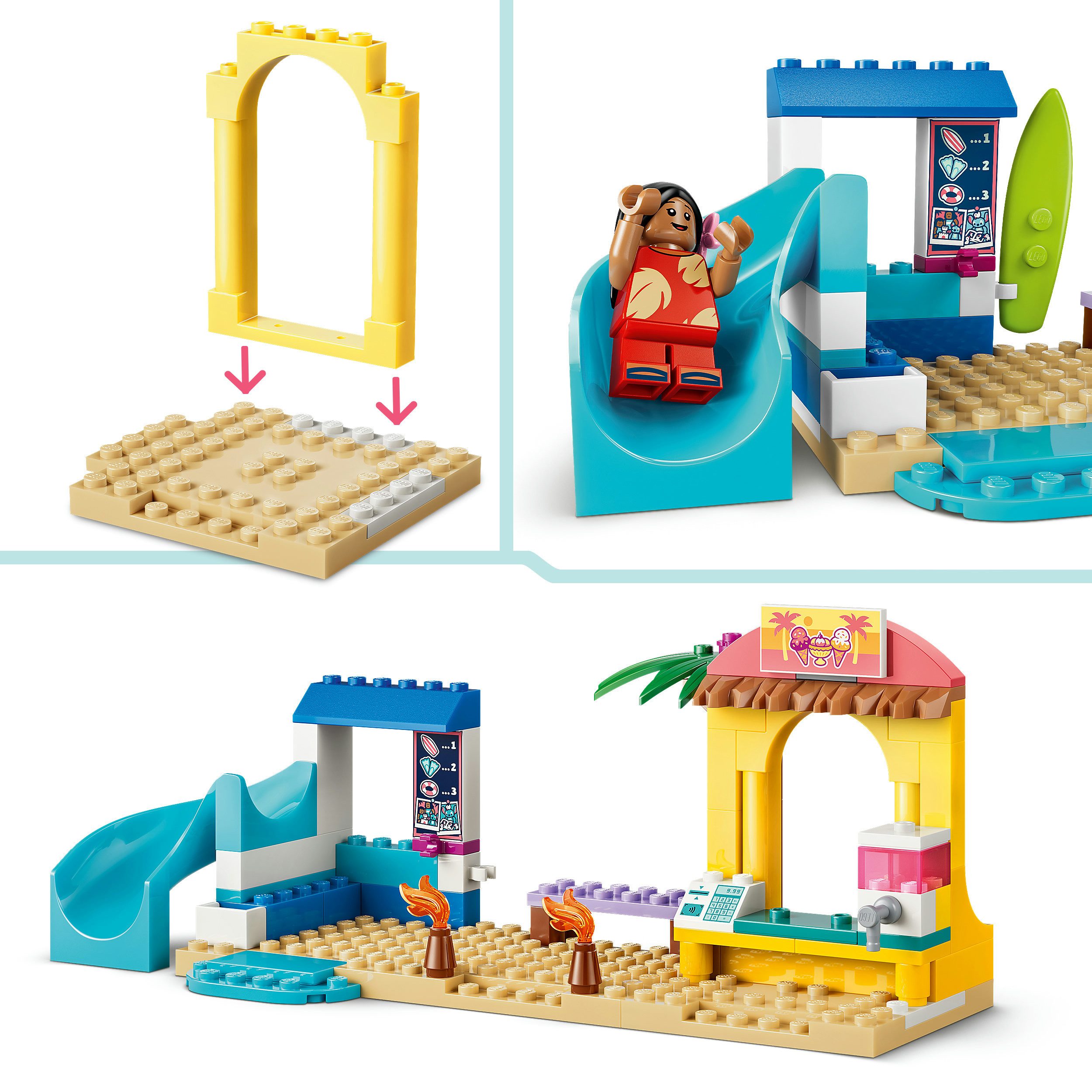 LEGO® Spaß am Strand mit Lilo und Stitch (43280), LEGO Disney Classic Konstruktionsspielsteine, (113 St), Made in Europe – Bild 4 von 5