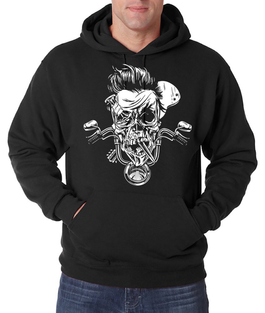 Youth Designz Kapuzenpullover Biker Skull Zombie Herren Hoodie Pullover mit trendigem Frontprint