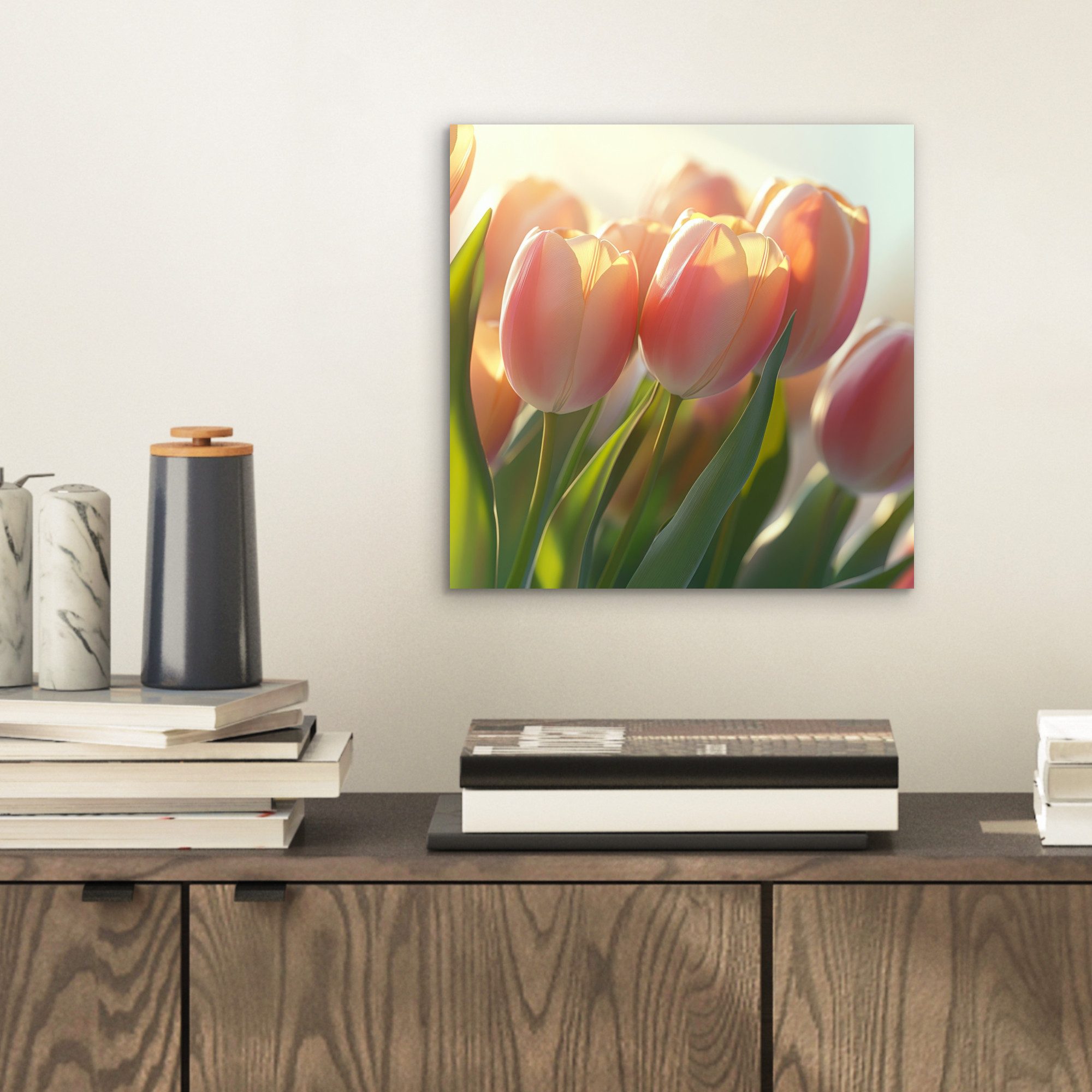 MuchoWow Metallbild Tulpen - Rosa - günstig online kaufen