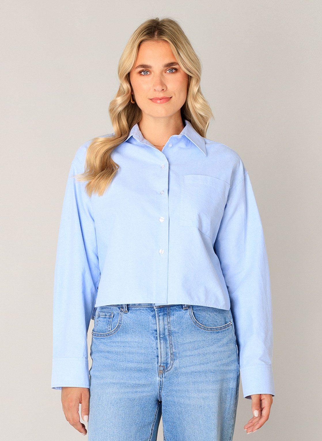 Base Level Hemdbluse Bea kurz, mit Brusttasche günstig online kaufen