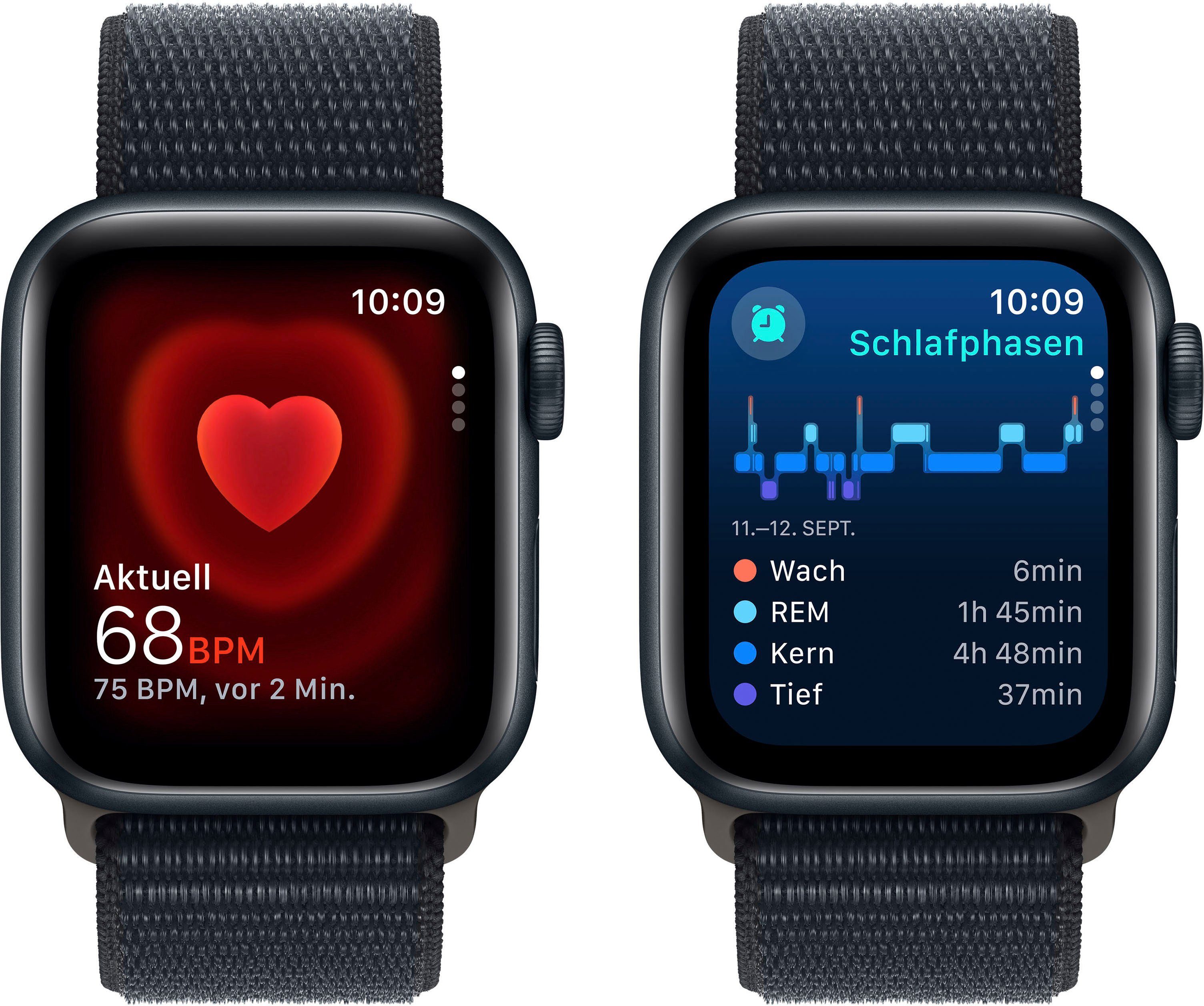 Apple Watch 10), Cellular 40 (4 Watch midnight SE mm mitternacht Smartwatch | Zoll, OS Loop M/L cm/1,57 GPS Sport + Aluminium
